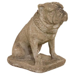 Stone - Bulldog anglais vintage en pierre