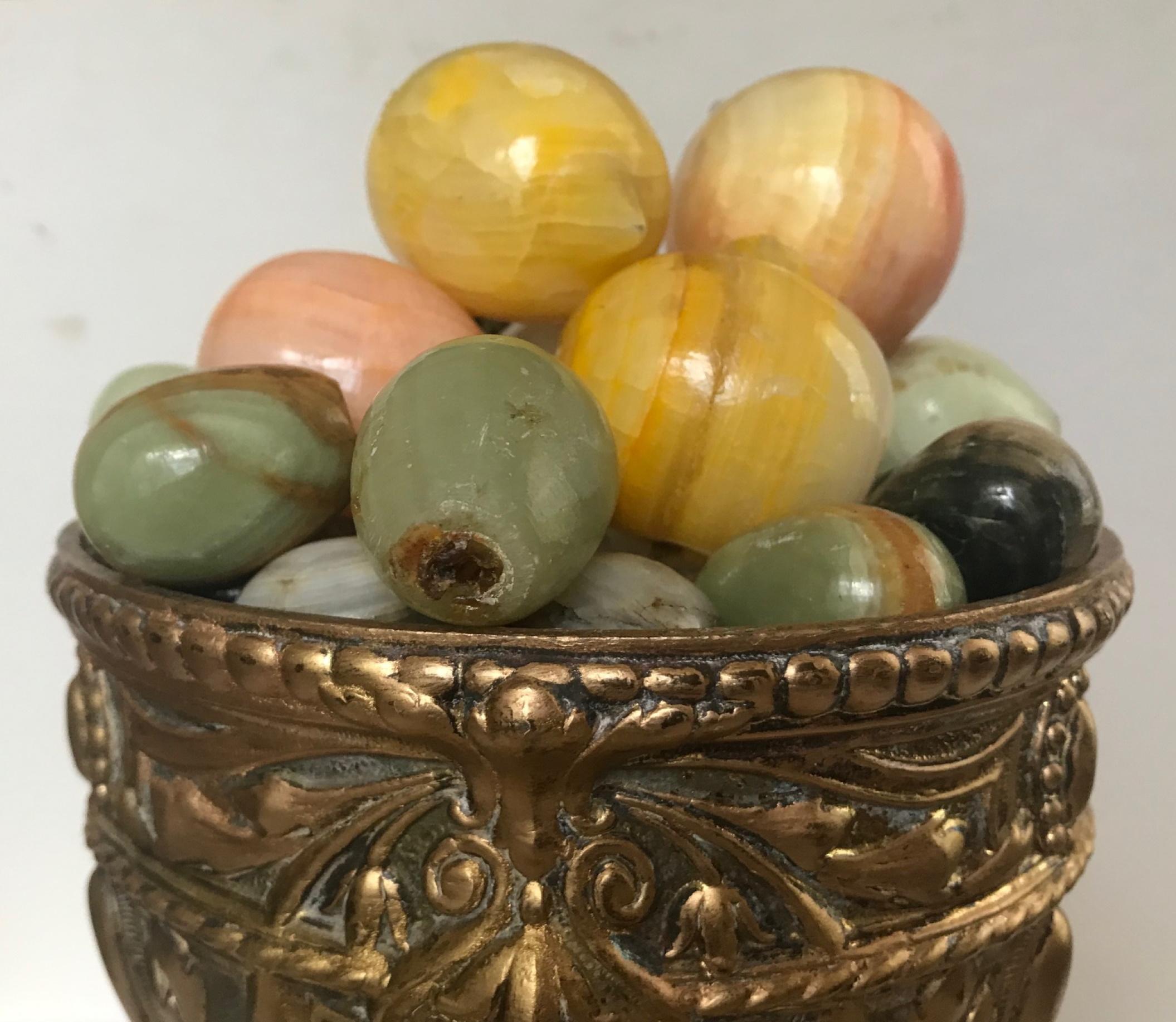 Italian Vintage Stone Fruit, Collection of 72, Onyx, Alabaster Marble