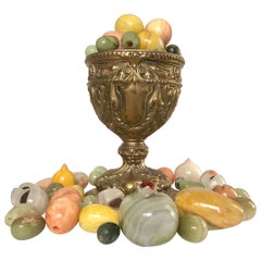 Vintage Stone Fruit, Collection of 72, Onyx, Alabaster Marble