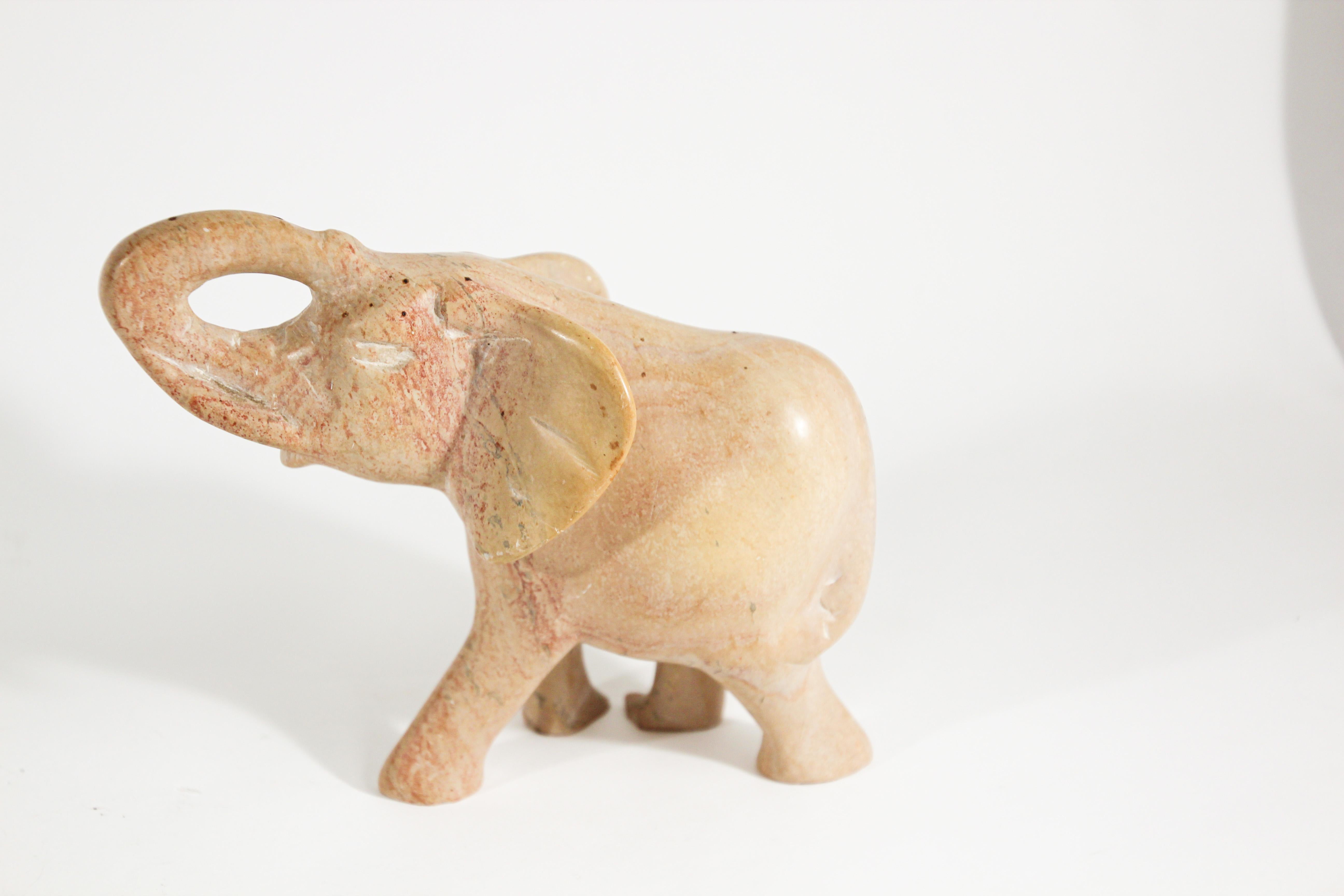 Vintage Stone Hand Carved Elephant Sculpture 3