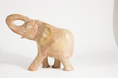 Vintage Stone Hand Carved Elephant Sculpture