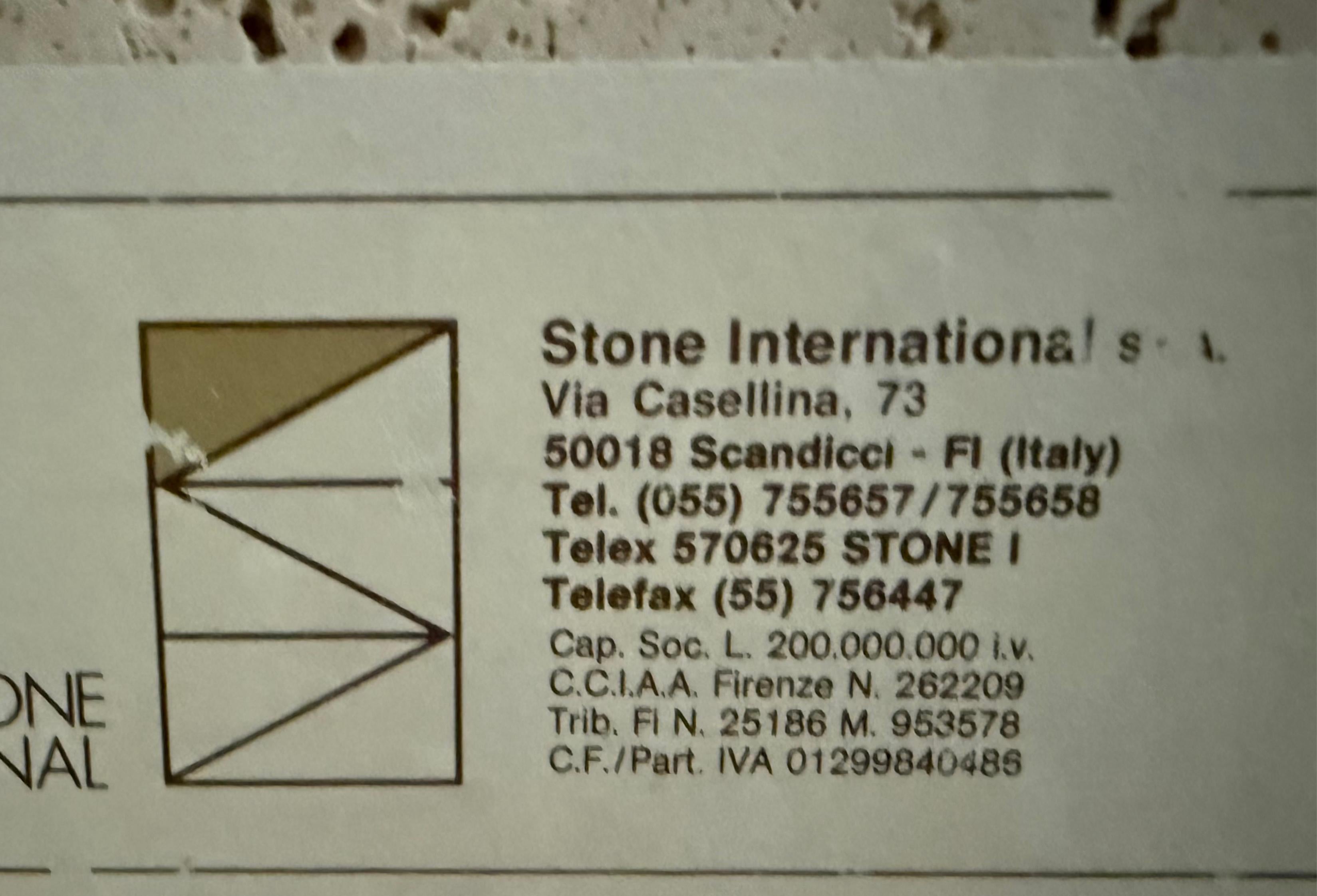 Table en travertin italien en forme d'œil, Vintage Stone International, années 1980 en vente 5