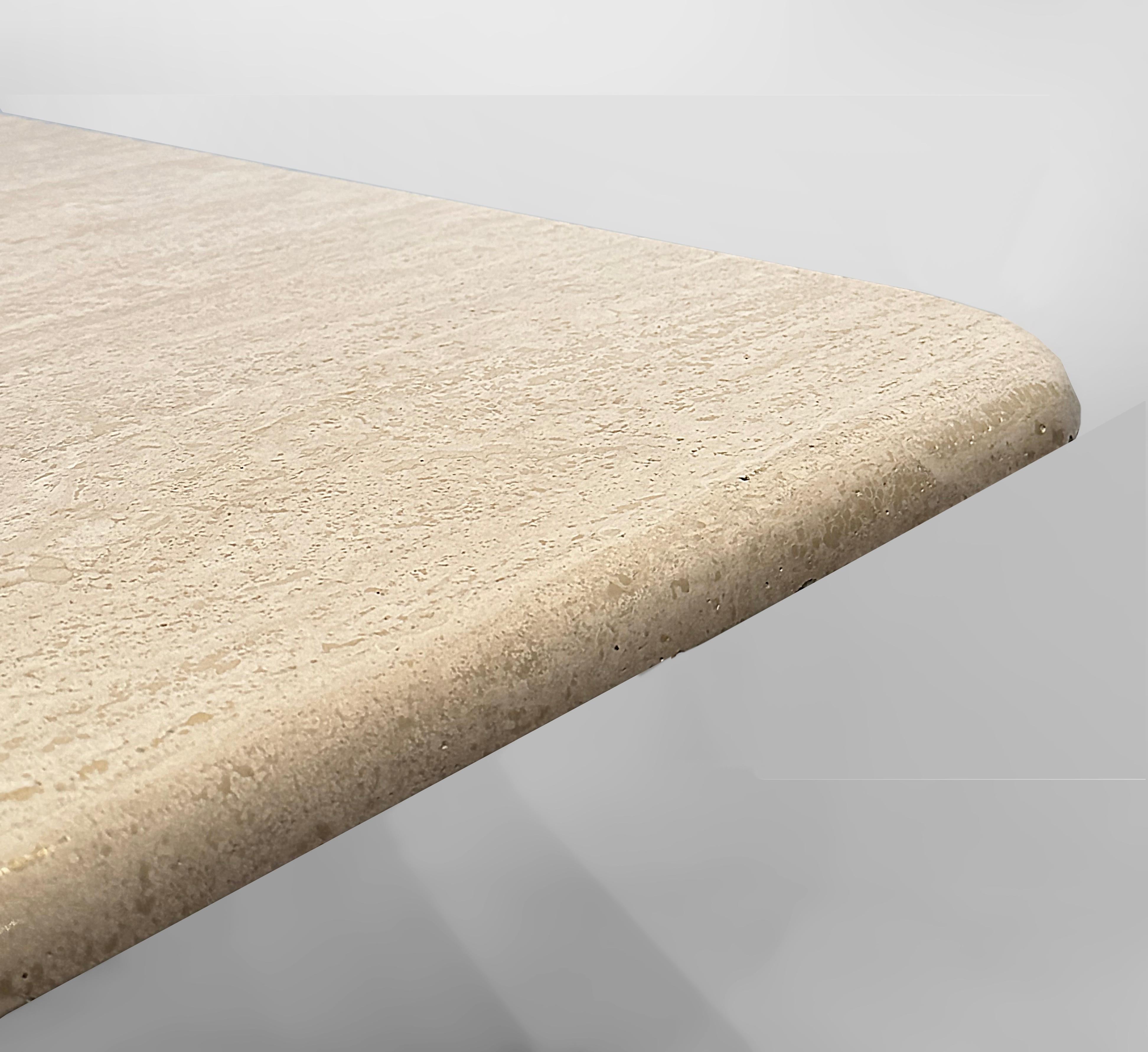 Table en travertin italien en forme d'œil, Vintage Stone International, années 1980 en vente 2