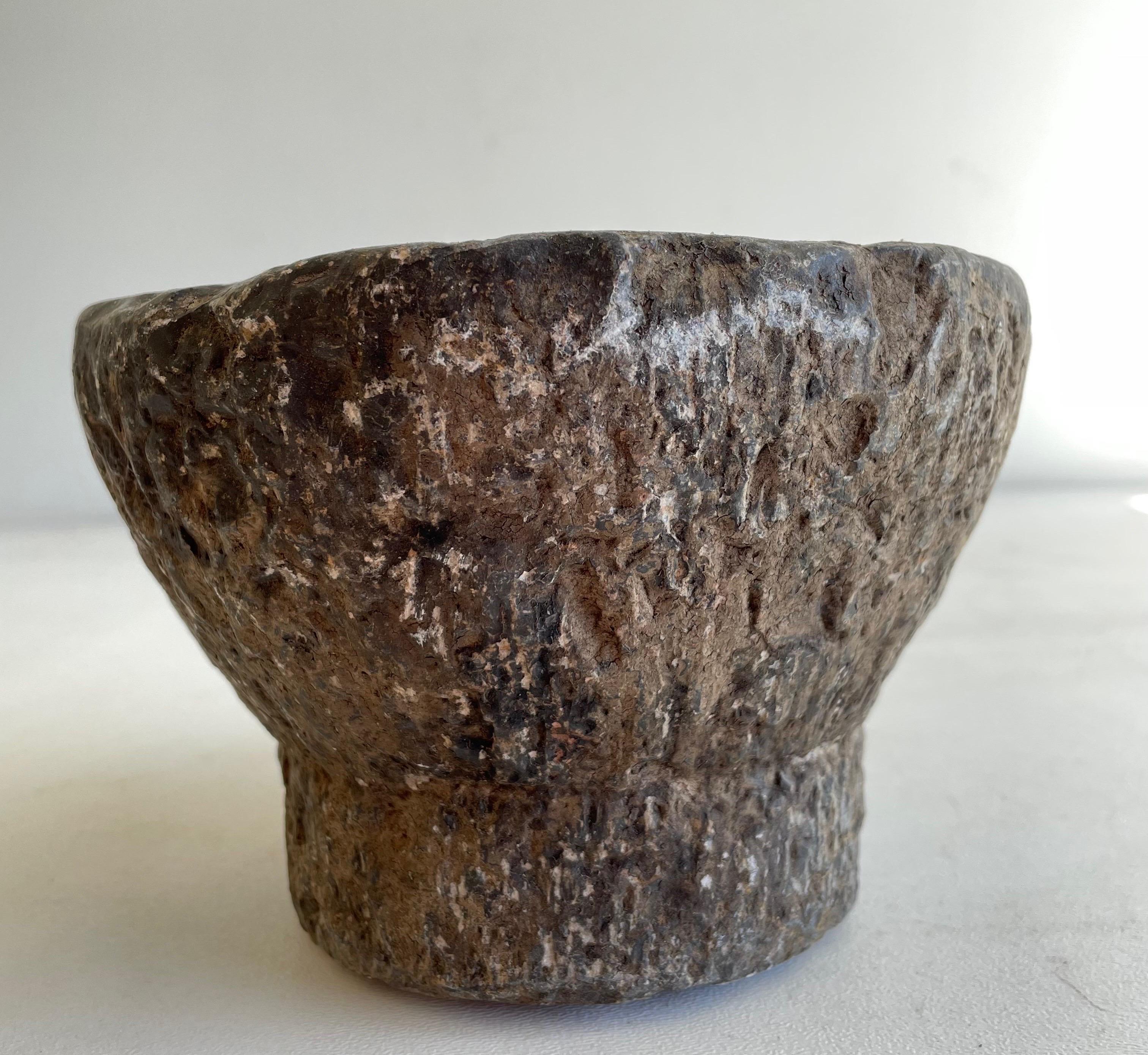 20th Century Vintage Stone Mortar Bowl For Sale