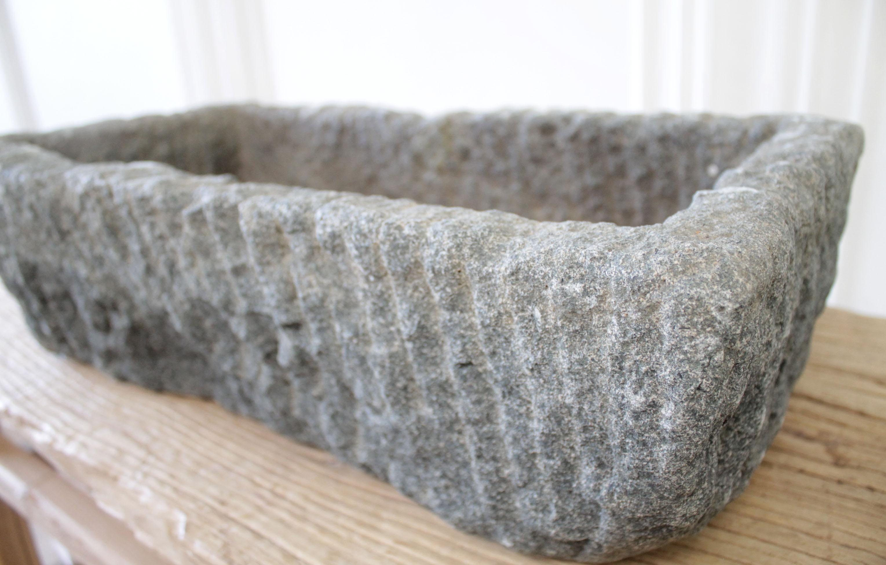 Vintage Stone Mortar Sink or Planter In Good Condition In Brea, CA