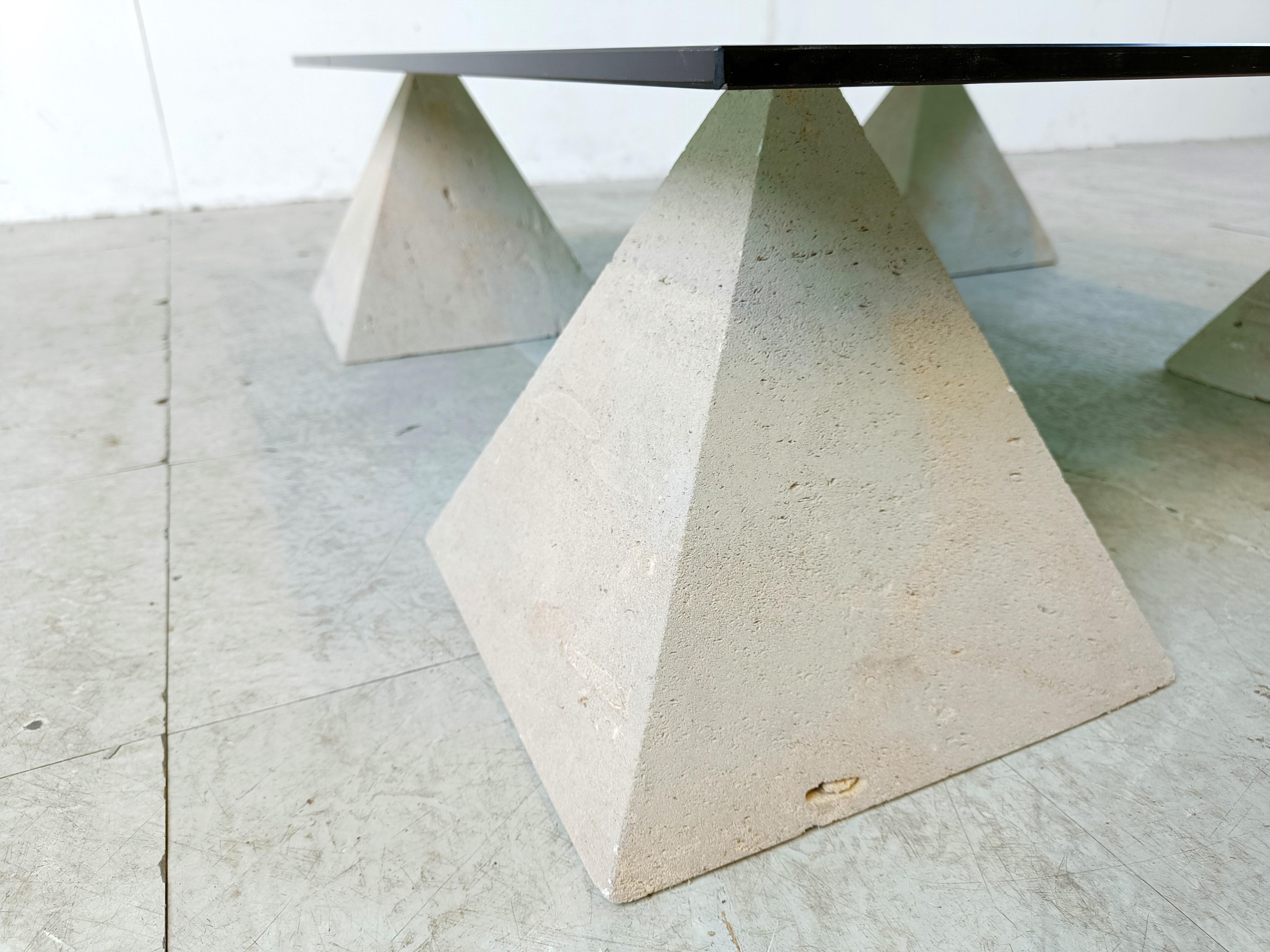 Vintage stone pyramid coffee table, 1970s For Sale 3