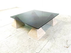 Vintage stone pyramid coffee table, 1970s