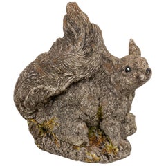Vintage Stone Squirrel Garden Ornament