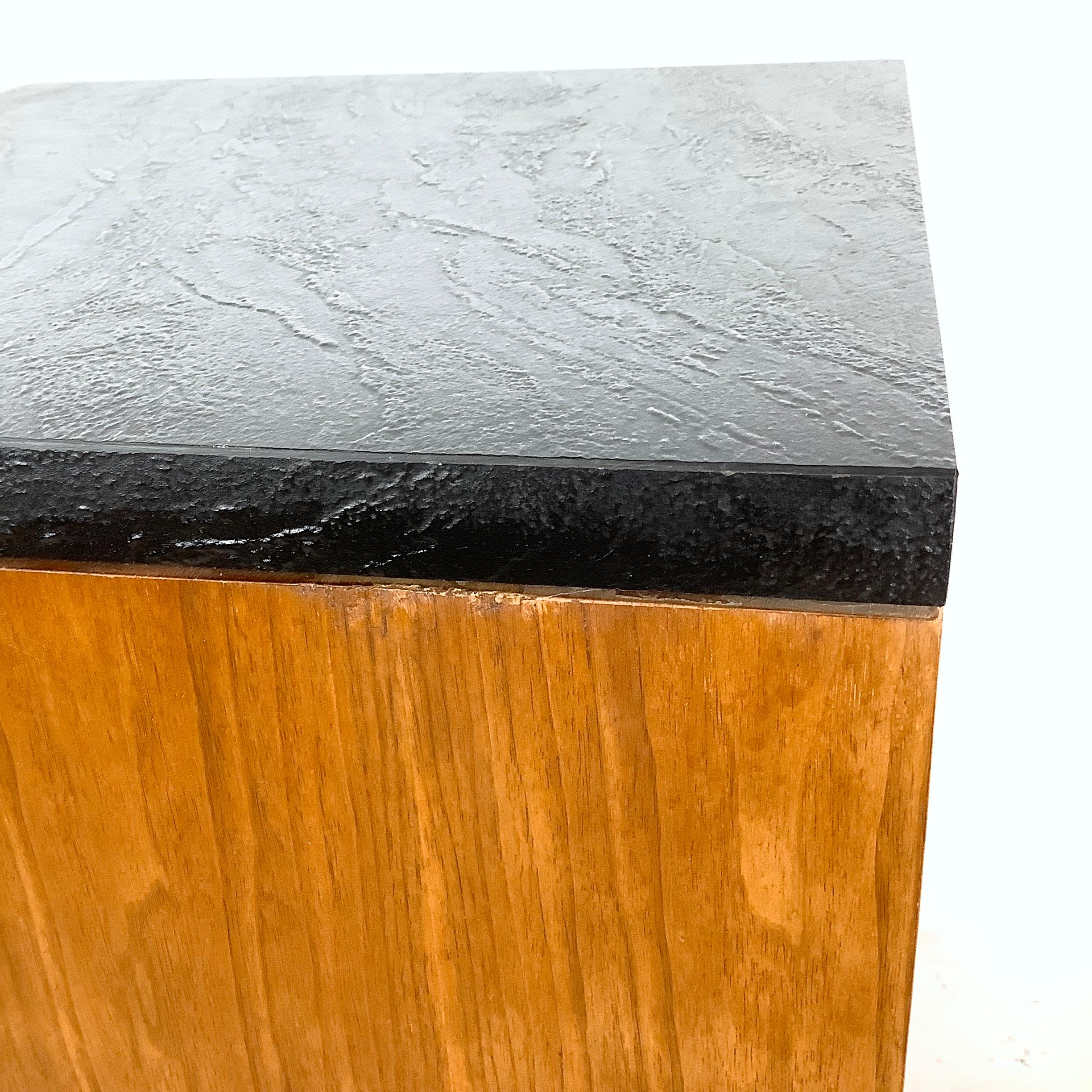 Vintage Stone Top End Table or Nightstand For Sale 3