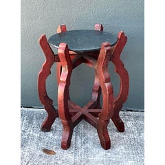 Vintage Stone Top Side Table