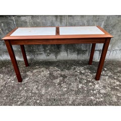 Vintage Stone Topped Danish Mid-Century Teak Tables - Set of 3