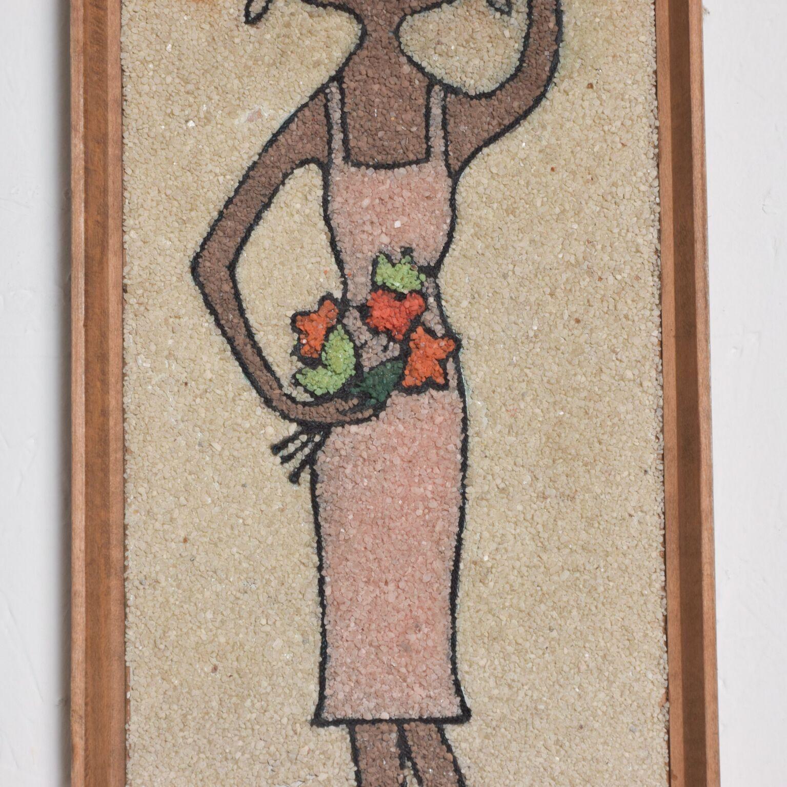 Stone Art
Fabulous and fun stone wall art mixed media woman carrying fruit basket on head with flowers, Folk Art Mexico circa 1960s
9 W x 25 H x 1.13 art 7.63 x 24
Original Unrestored Vintage Condition
See images.