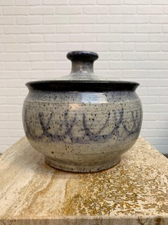 Vintage Stoneware Casserole Dish with Lid