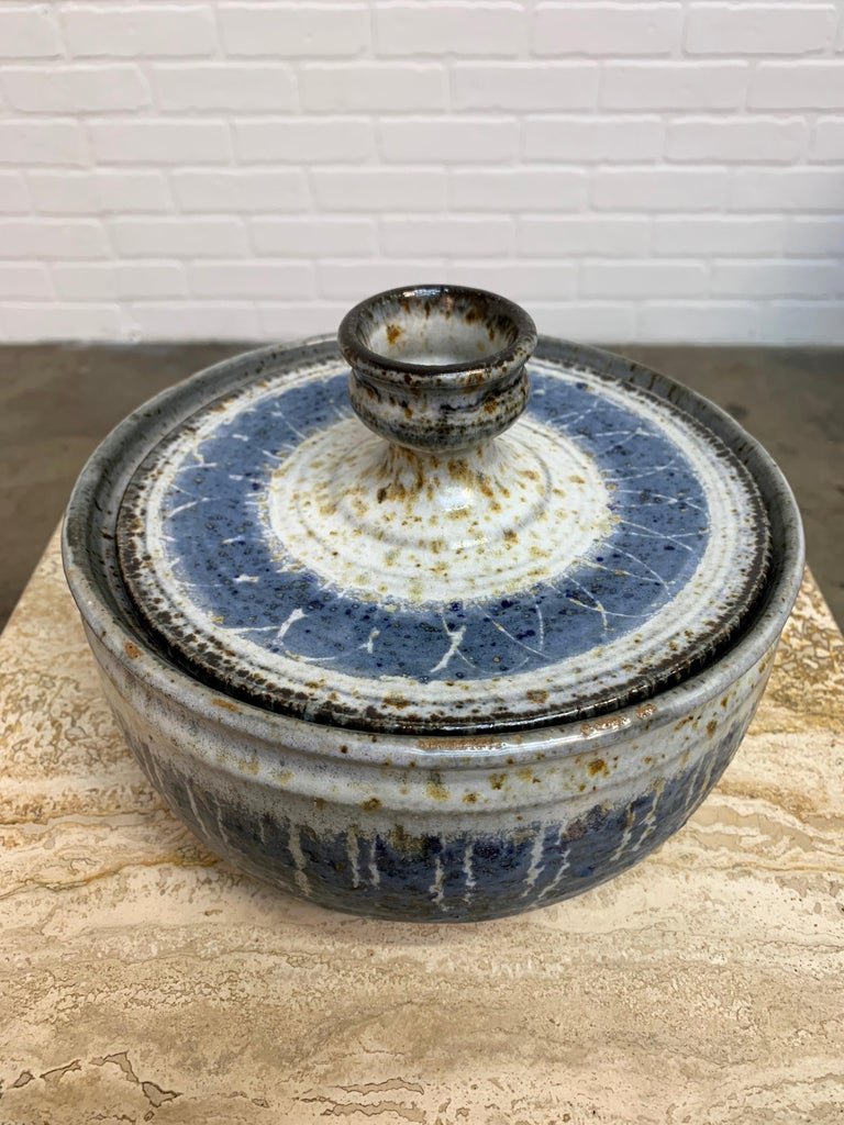 Handmade Blue Ceramic Pottery Casserole Dish with Lid – Treasures Upscale  Consignment