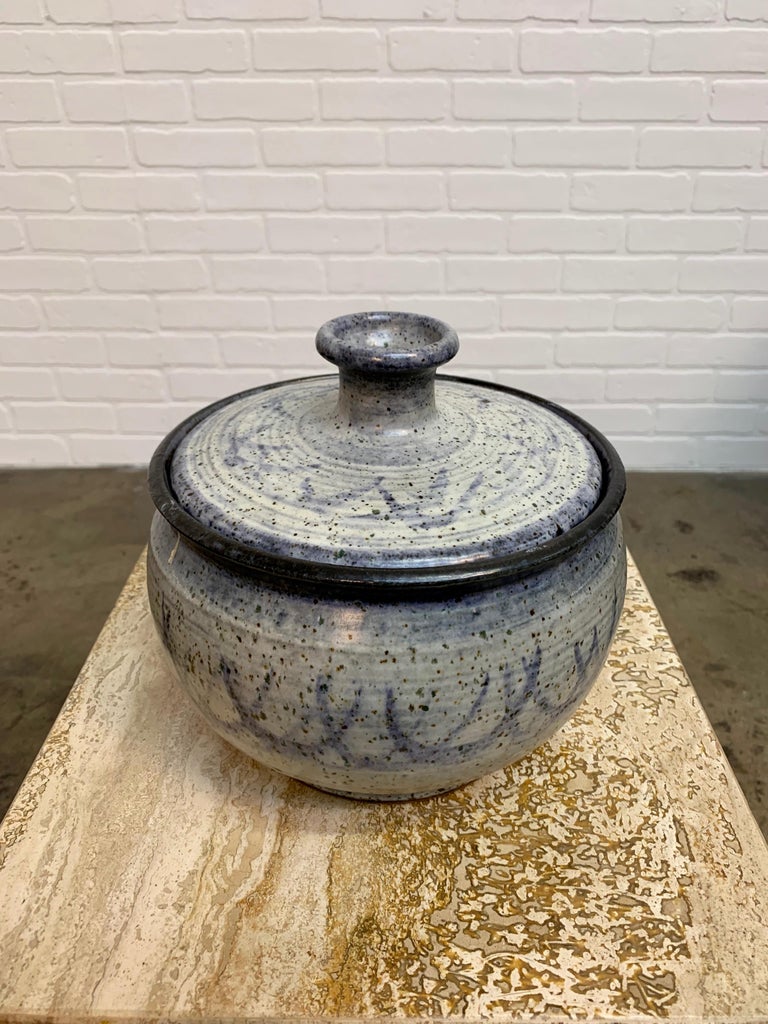 Vintage Stoneware Casserole Dish with Lid For Sale at 1stdibs