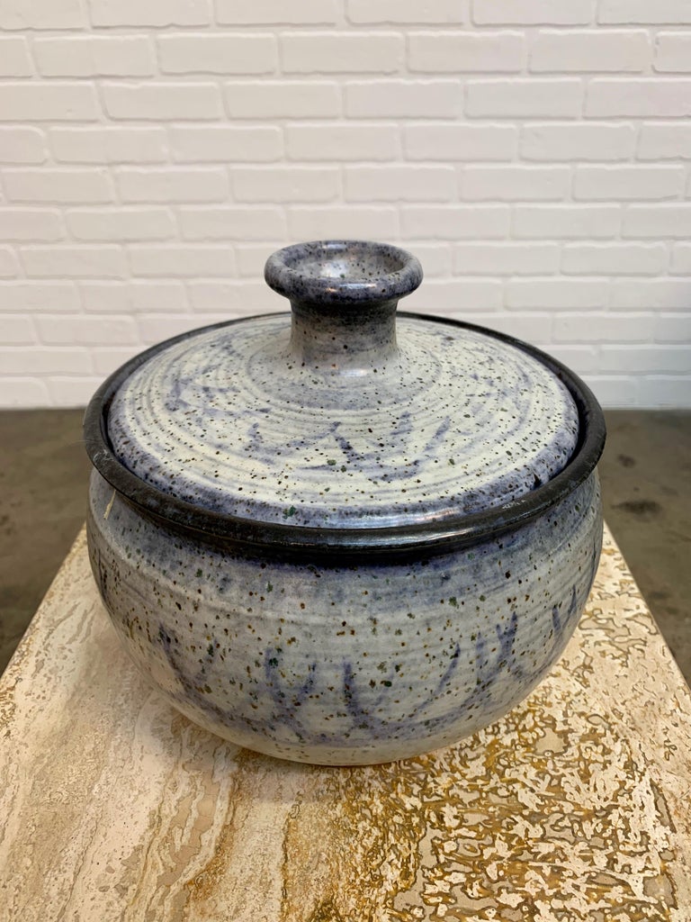 Vintage Stoneware Casserole Dish with Lid For Sale at 1stdibs