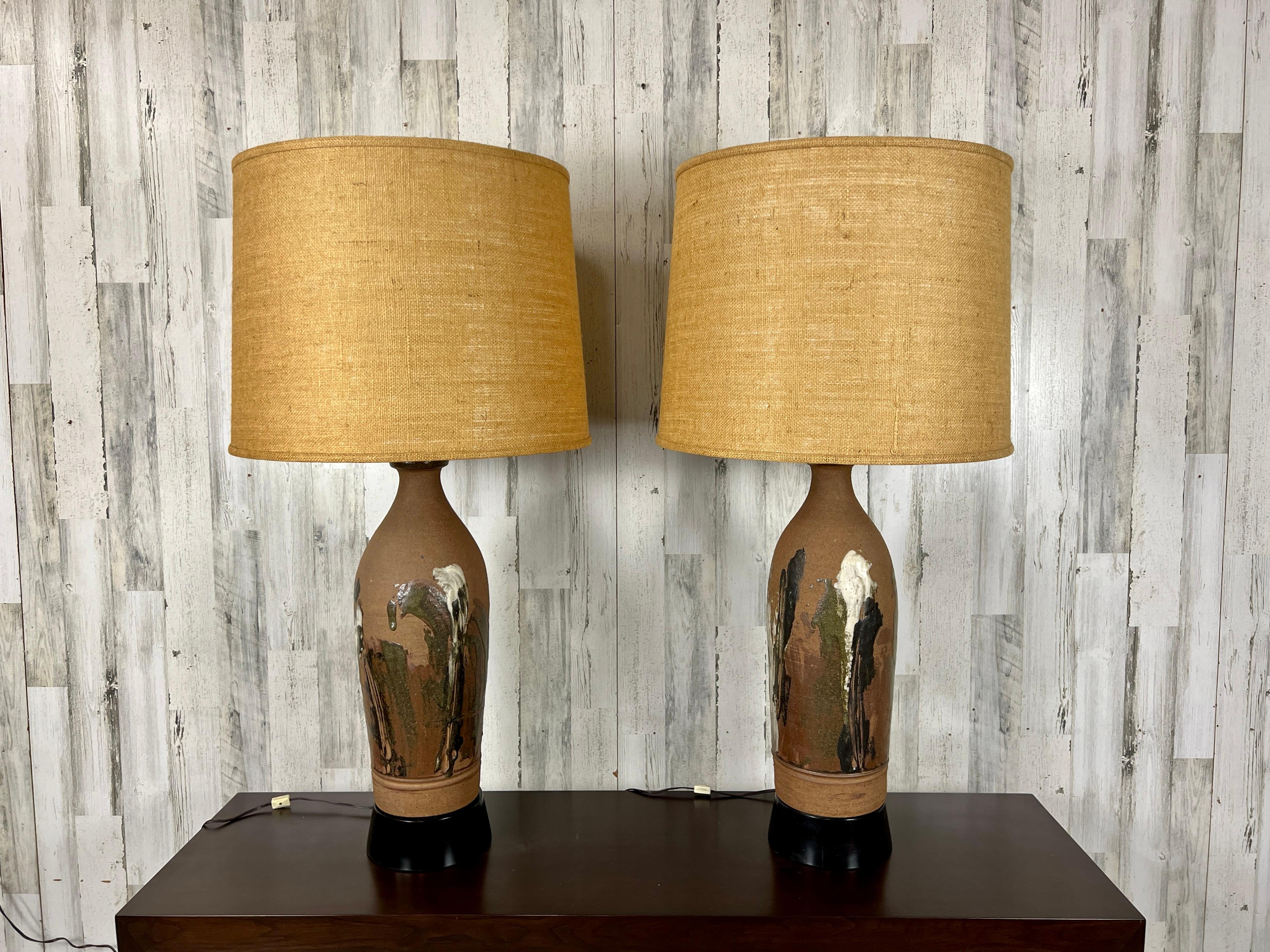 Vintage Stoneware Lamps by Larry Shep For Sale 9