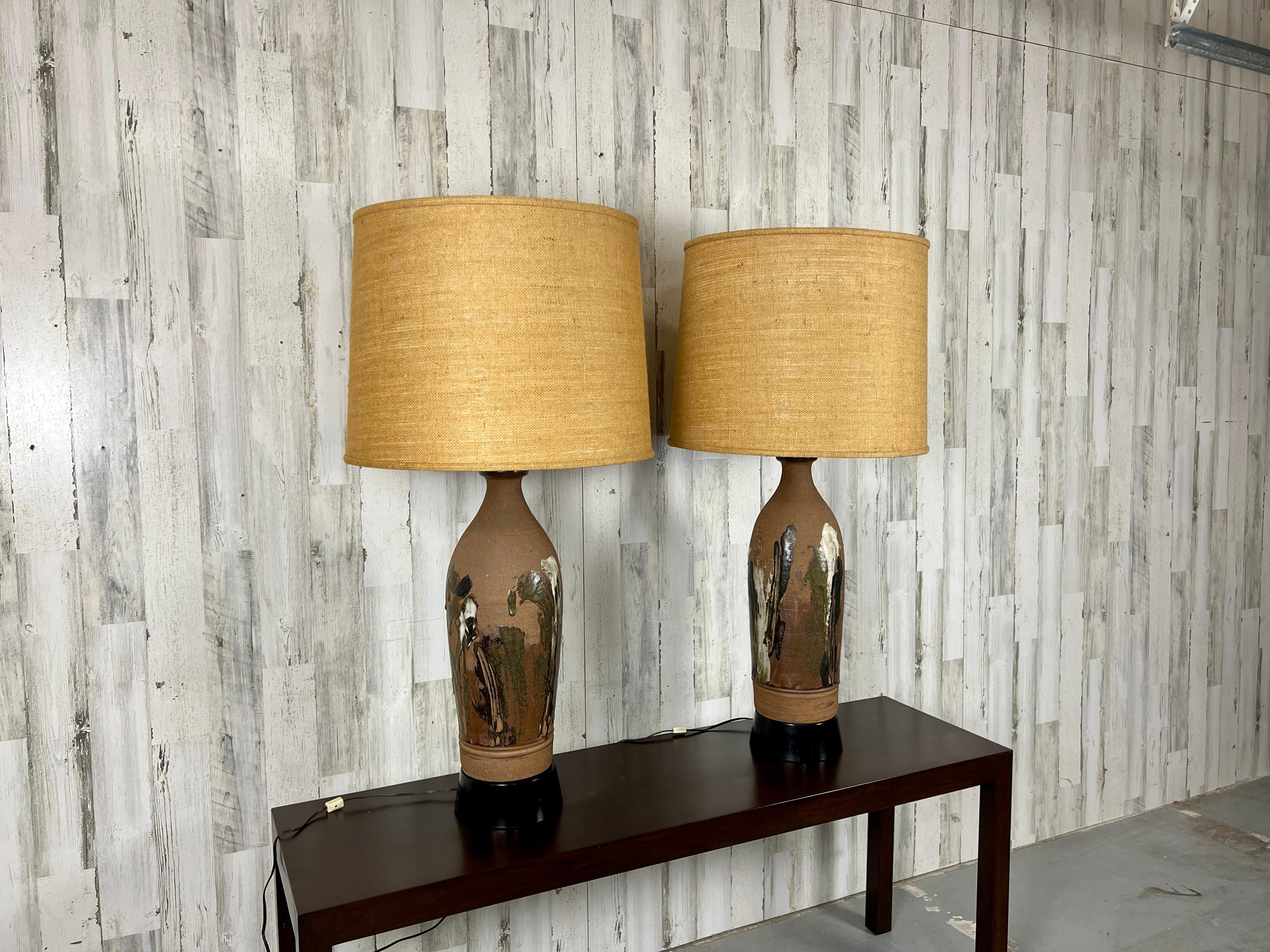 Vintage Stoneware Lamps by Larry Shep For Sale 10