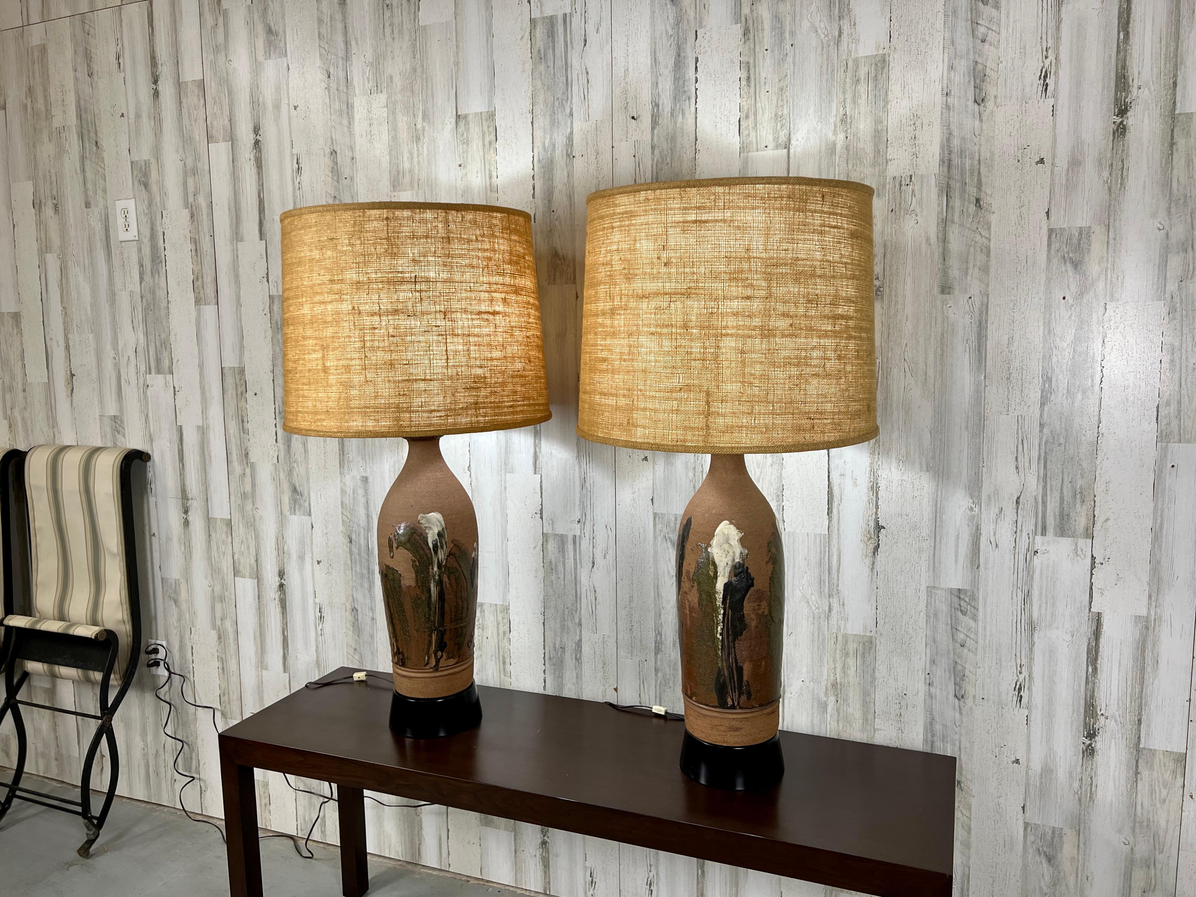 Vintage Stoneware Lamps by Larry Shep For Sale 12
