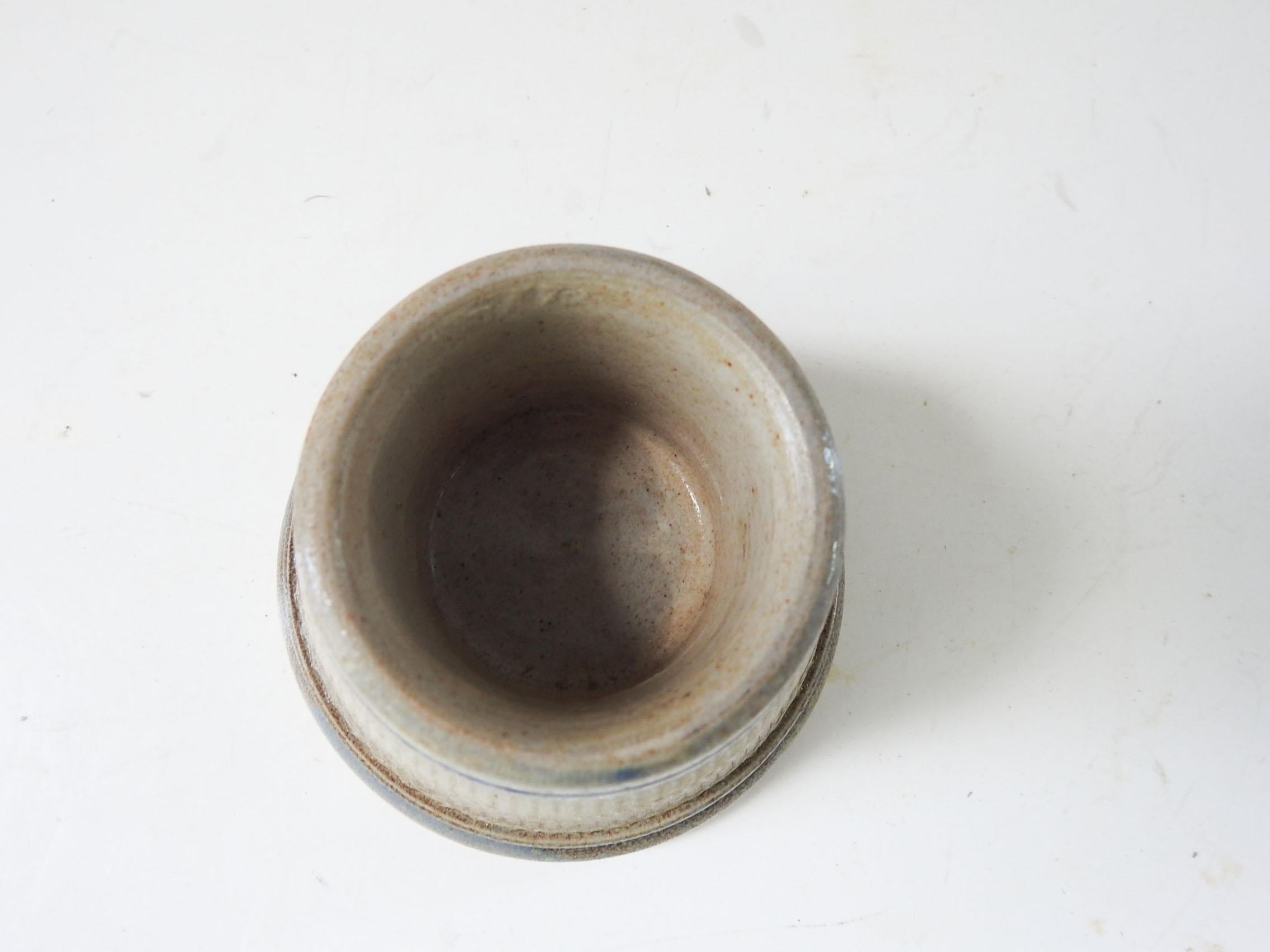 Rustic Vintage Stoneware Pottery Match Striker Holder For Sale