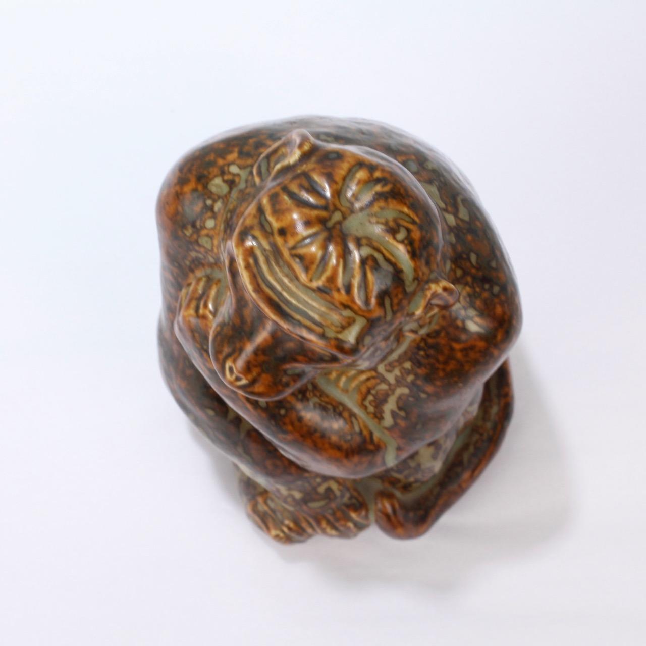 Figurine de singe vintage en poterie de grès par Knud Khyn pour Royal Copenhagen en vente 7