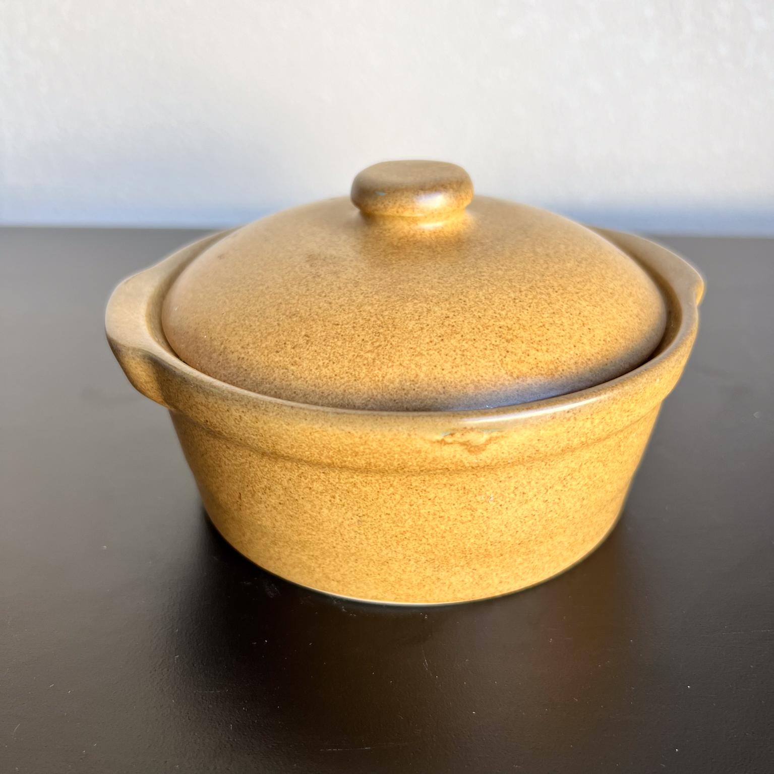 Ovaler Casserole-Topf mit Deckel aus Steingut-Keramik (Moderne der Mitte des Jahrhunderts) im Angebot