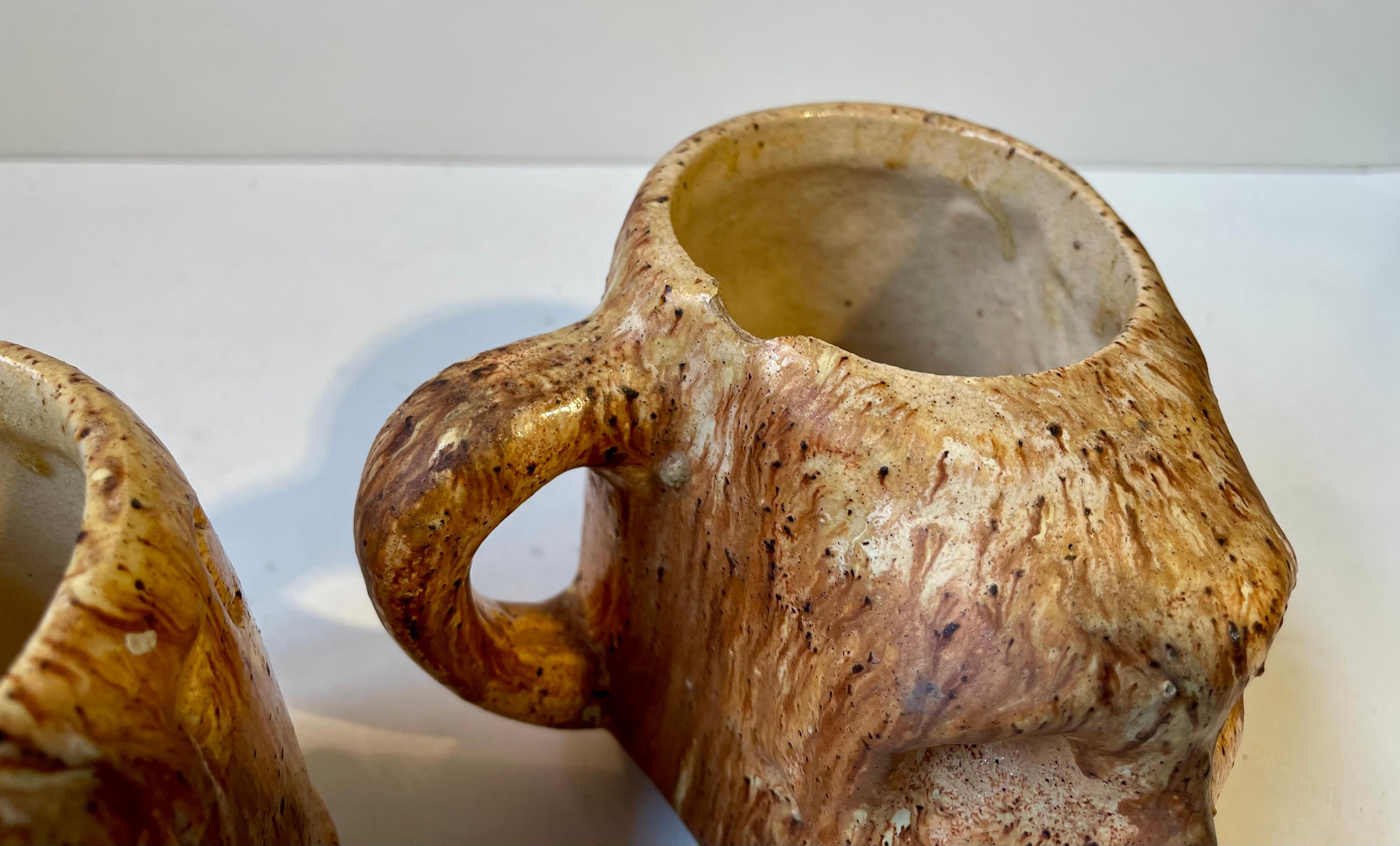 Tazze con teschio in gres d'epoca dell'Horror Bar Le Cercueil di Bruxelles, anni '70 In condizioni buone in vendita a Esbjerg, DK