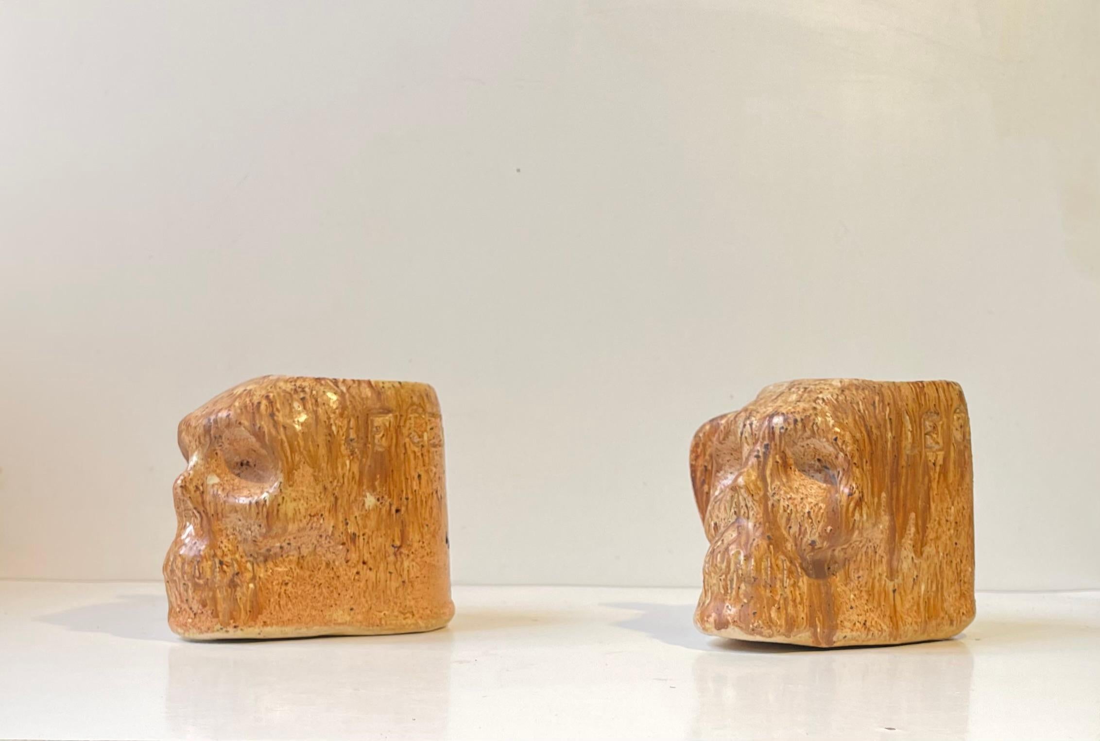 Tazze con teschio in gres d'epoca dell'Horror Bar Le Cercueil di Bruxelles, anni '70 in vendita 1