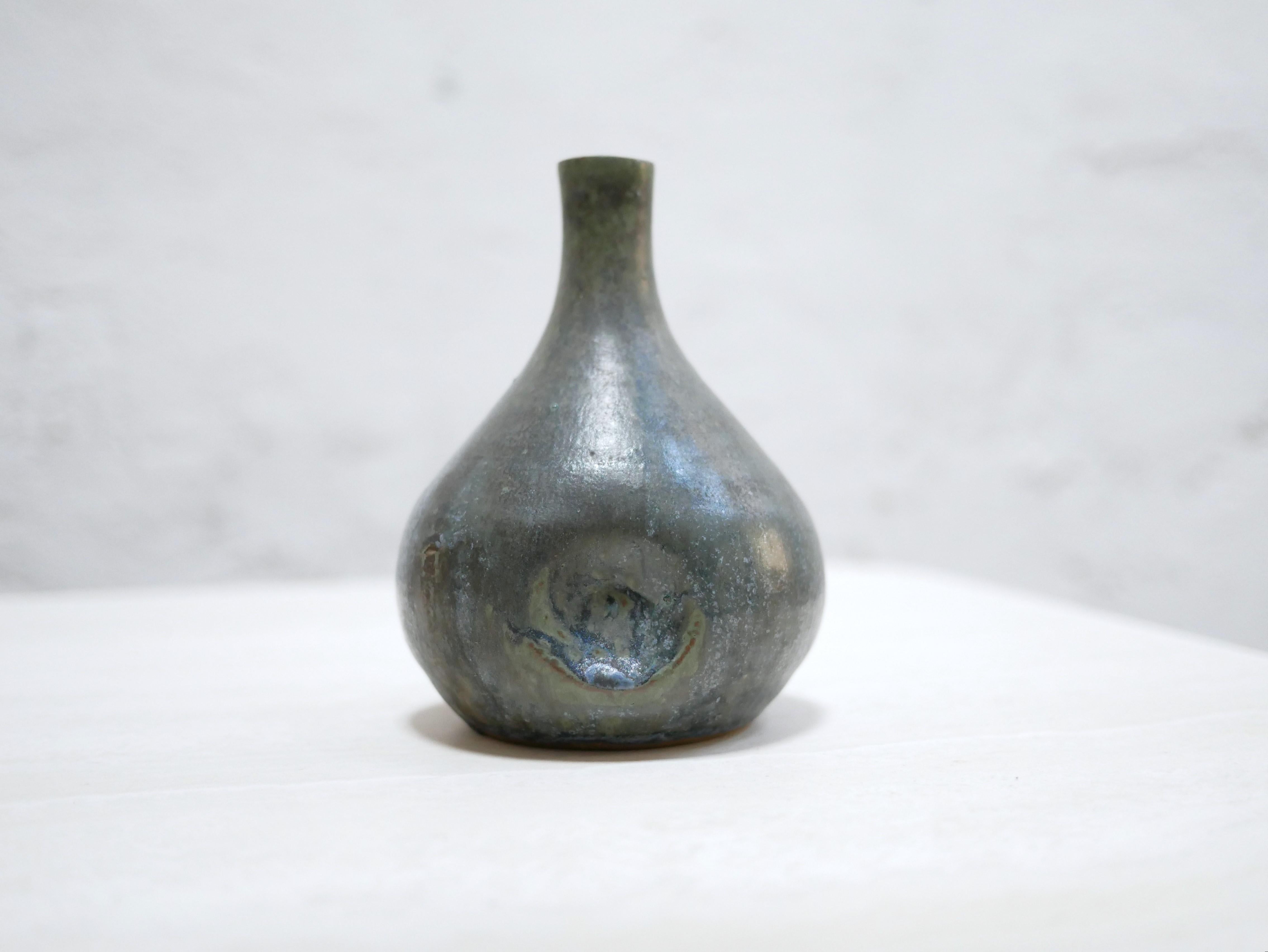 Vintage stoneware soliflore vase In Good Condition In AIGNAN, FR