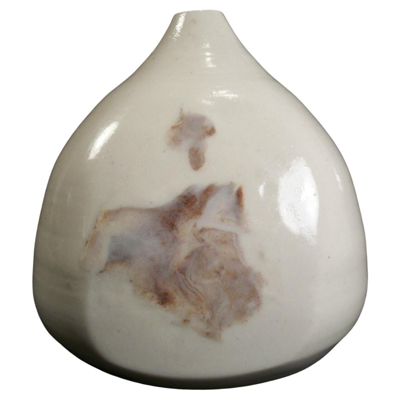 Vaso a bocciolo d'epoca in Stoneware Studio Pottery - Firmato - Metà del XX secolo