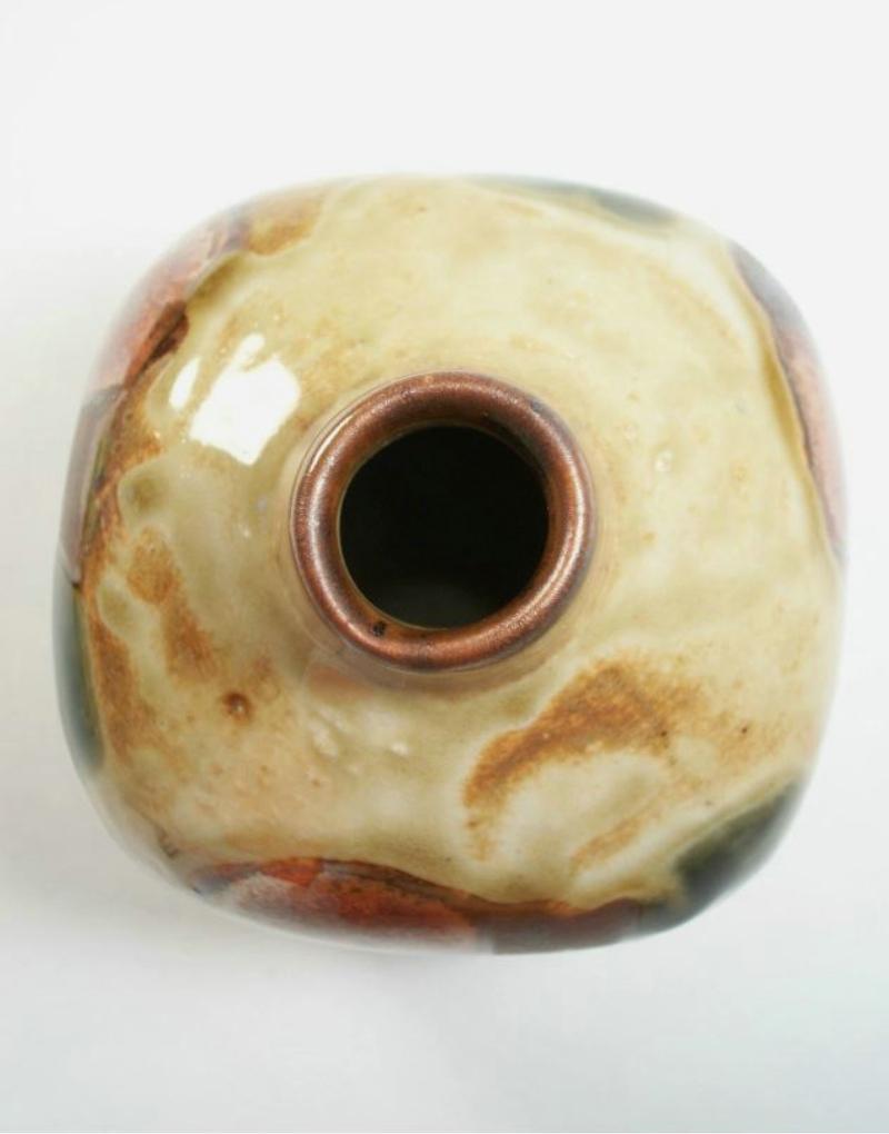 Vaso a bocciolo d'epoca in Stoneware Studio Pottery - Non firmato - Giappone - Metà del XX secolo in vendita 3