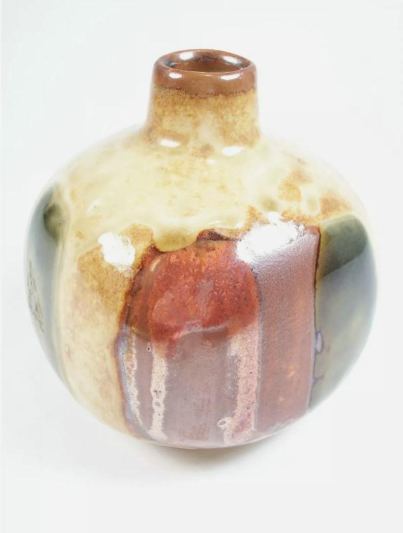 Anglo-giapponese Vaso a bocciolo d'epoca in Stoneware Studio Pottery - Non firmato - Giappone - Metà del XX secolo in vendita