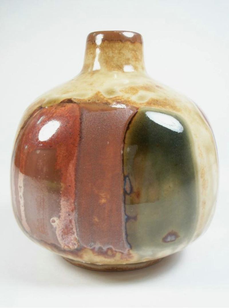 Vaso a bocciolo d'epoca in Stoneware Studio Pottery - Non firmato - Giappone - Metà del XX secolo in vendita 1