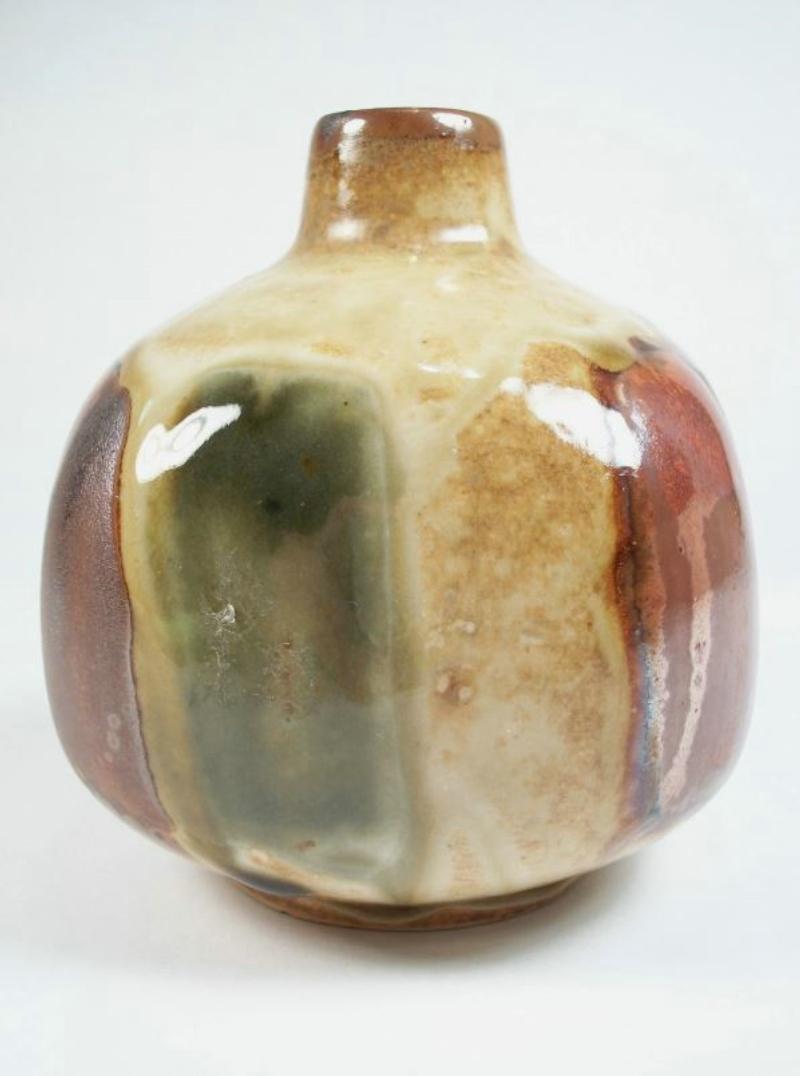 Vaso a bocciolo d'epoca in Stoneware Studio Pottery - Non firmato - Giappone - Metà del XX secolo in vendita 2