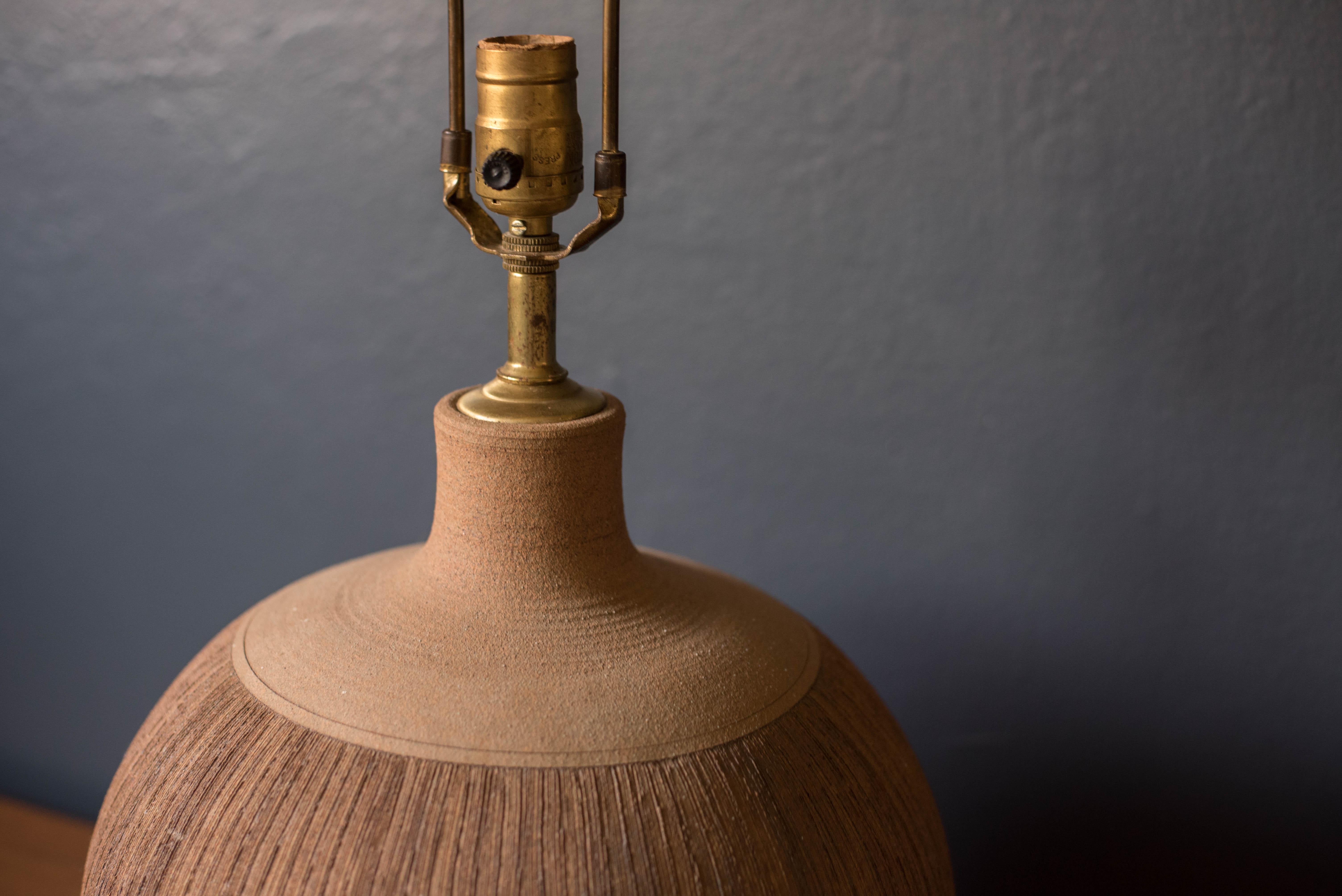 Ceramic Vintage Stoneware Studio Pottery Table Lamp
