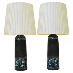 Paar Vintage-Tischlampen aus Steingut von Tilgman Keramik, Schweden, 1960er Jahre