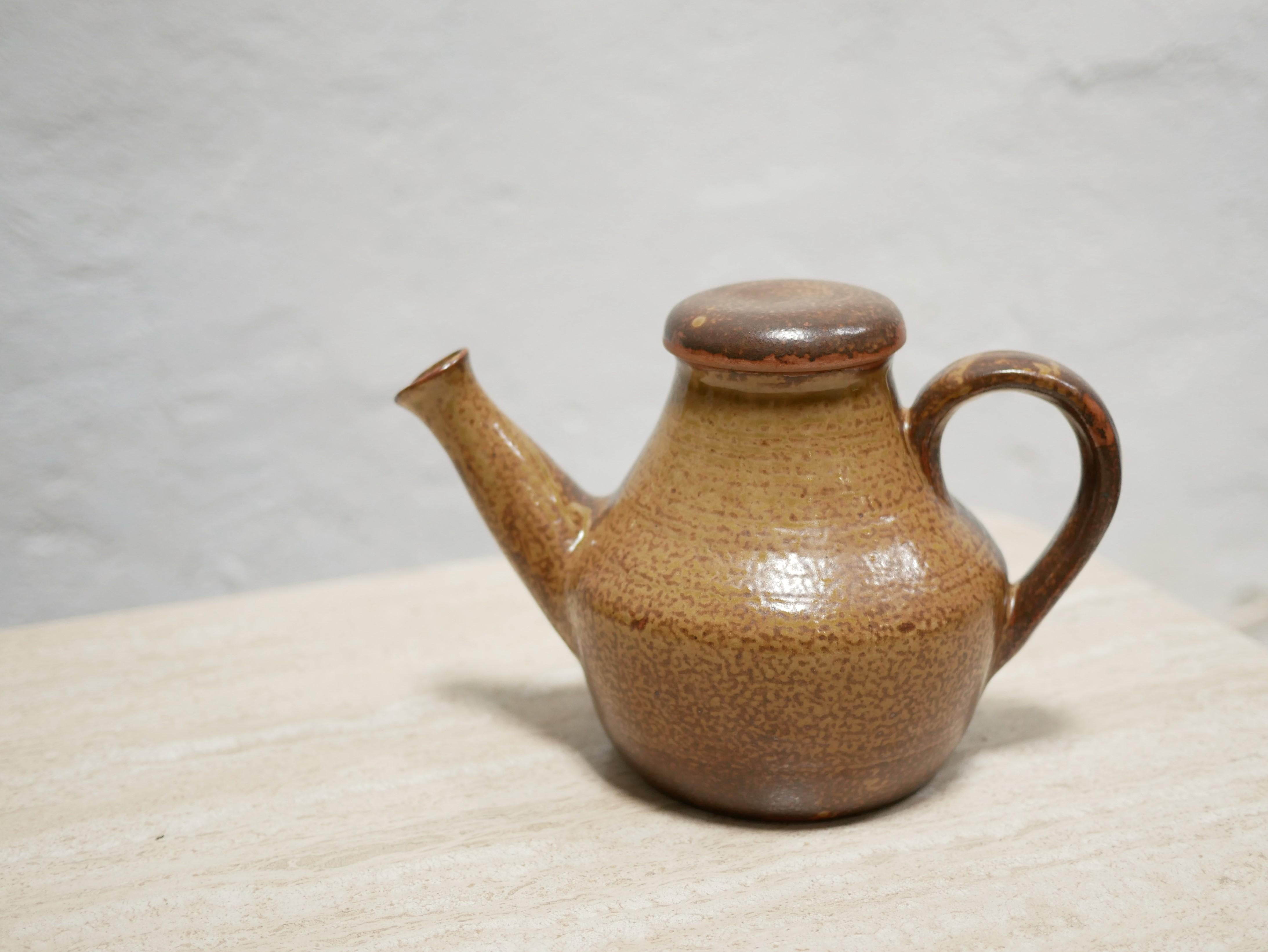 Vintage Stoneware Teapot For Sale 1