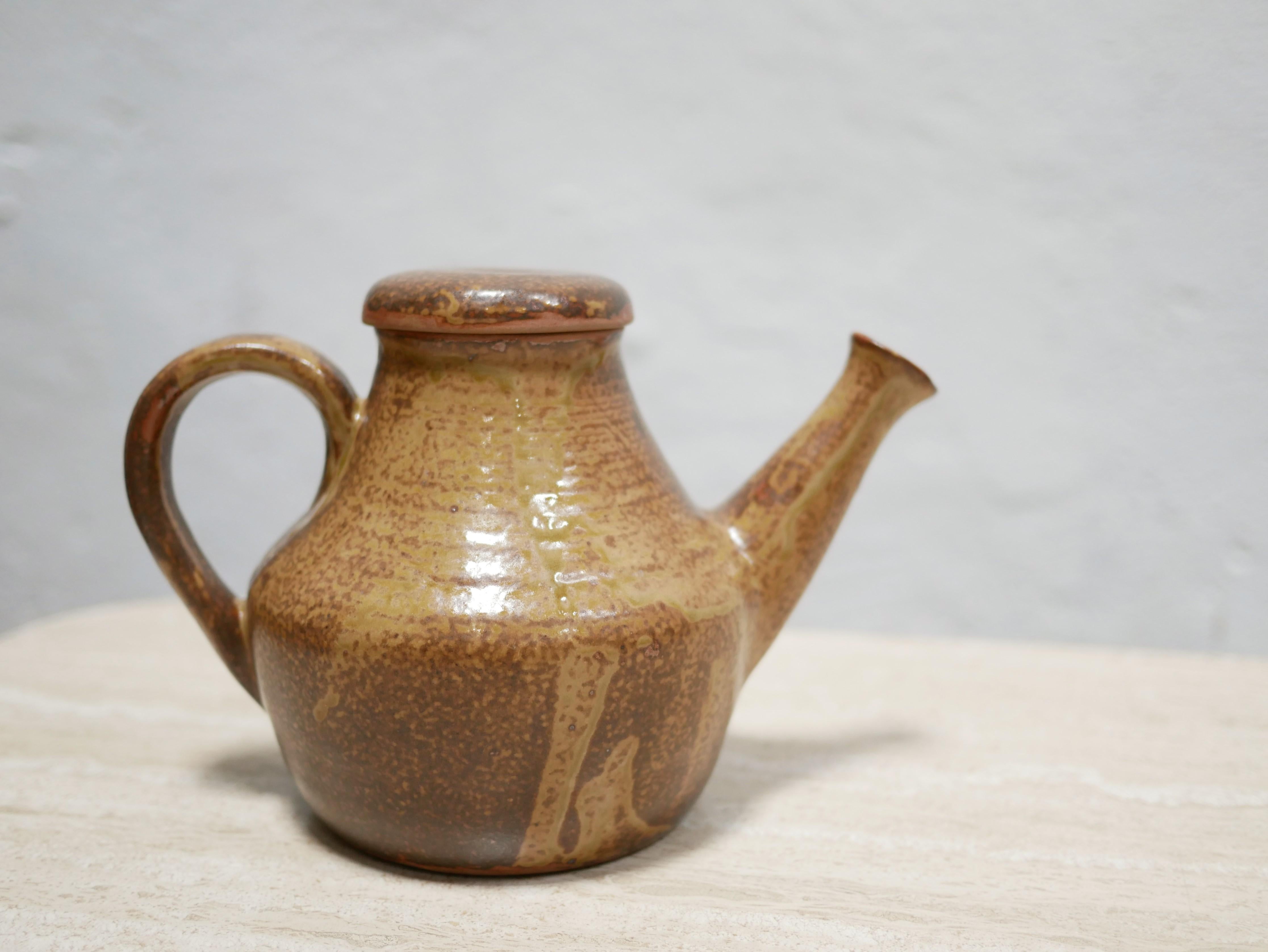 Vintage Stoneware Teapot For Sale 2