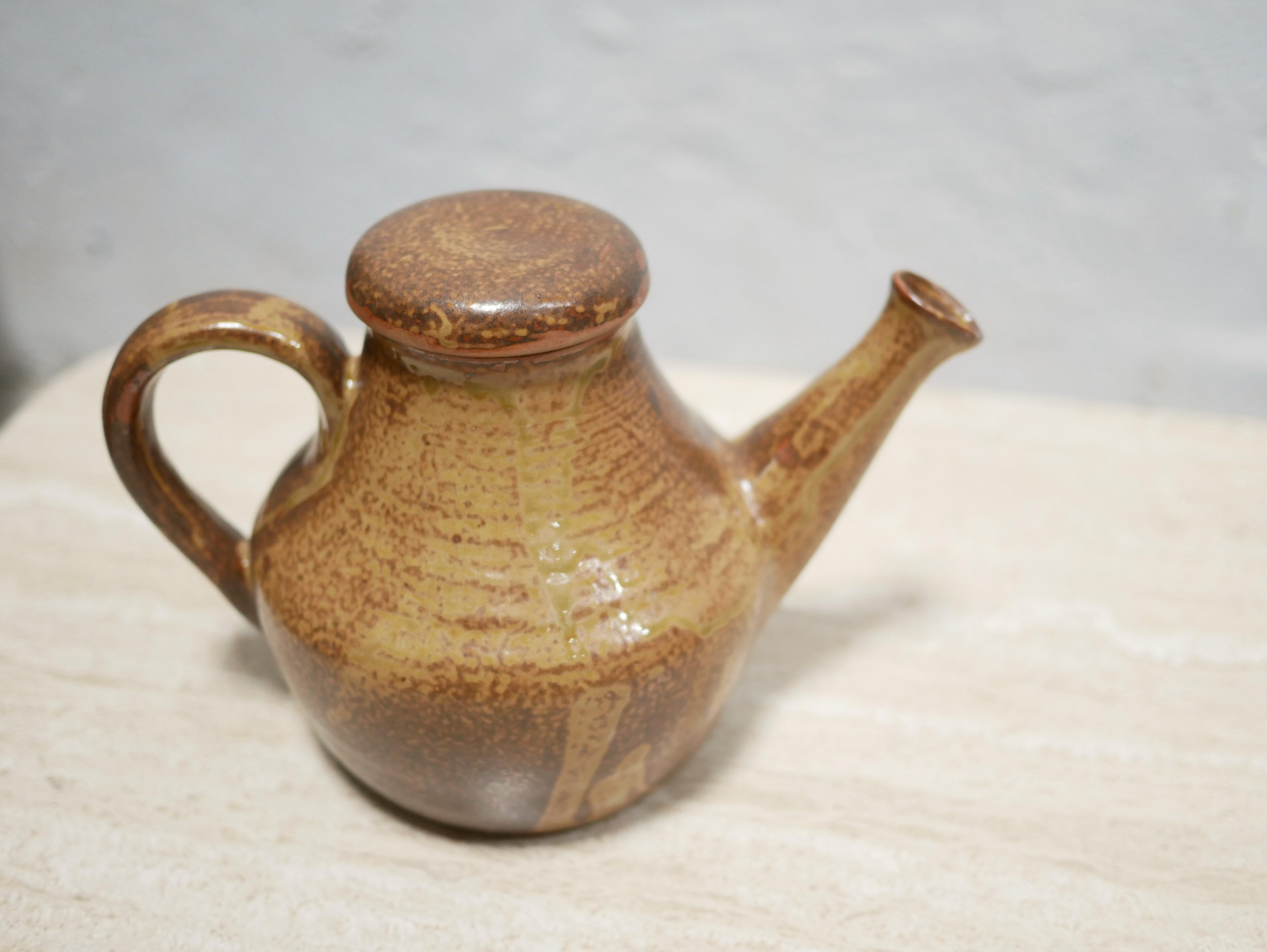 Vintage Stoneware Teapot For Sale 3