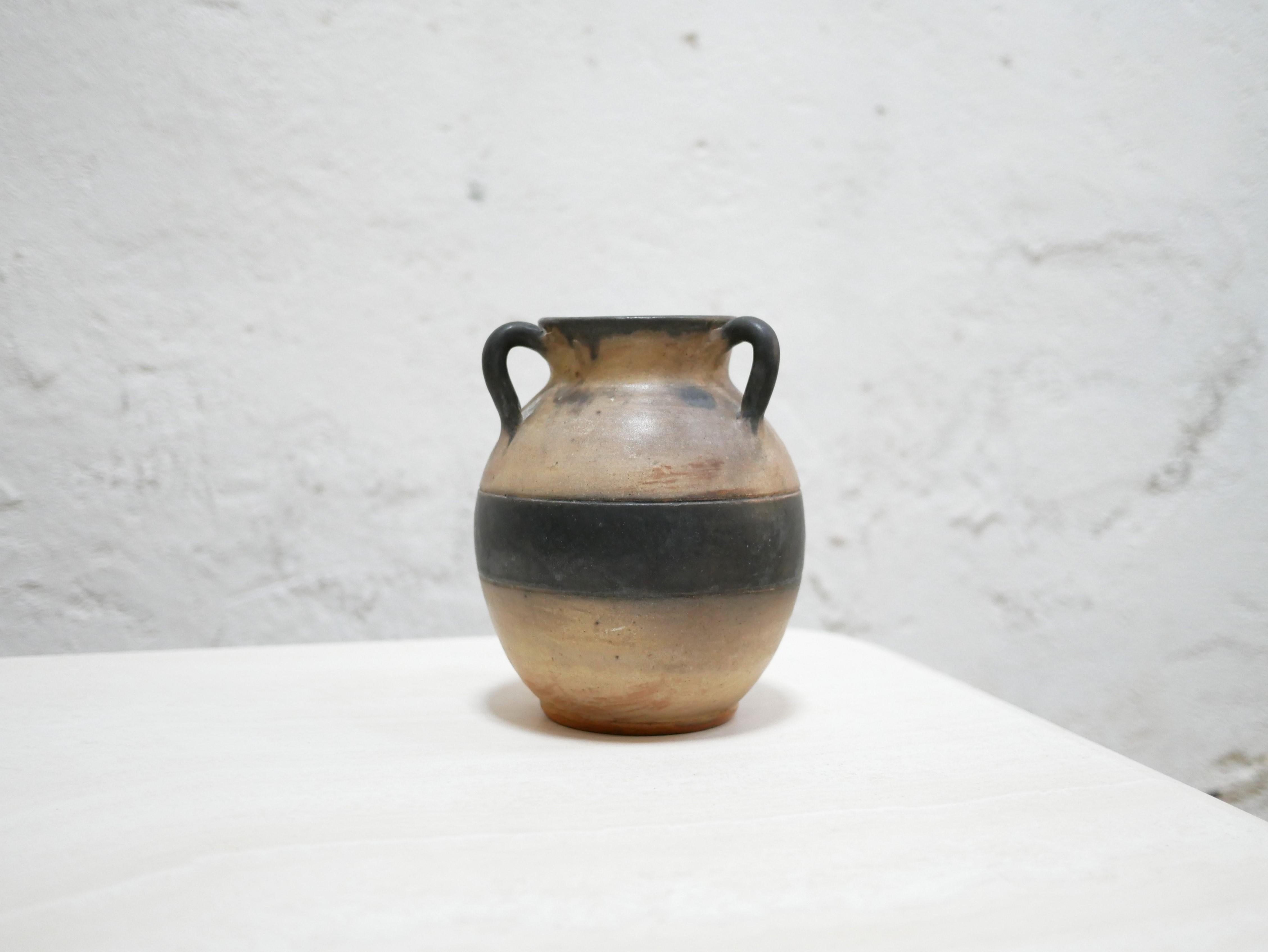 Belgian Vintage stoneware vase by W. Biron, Belgium For Sale