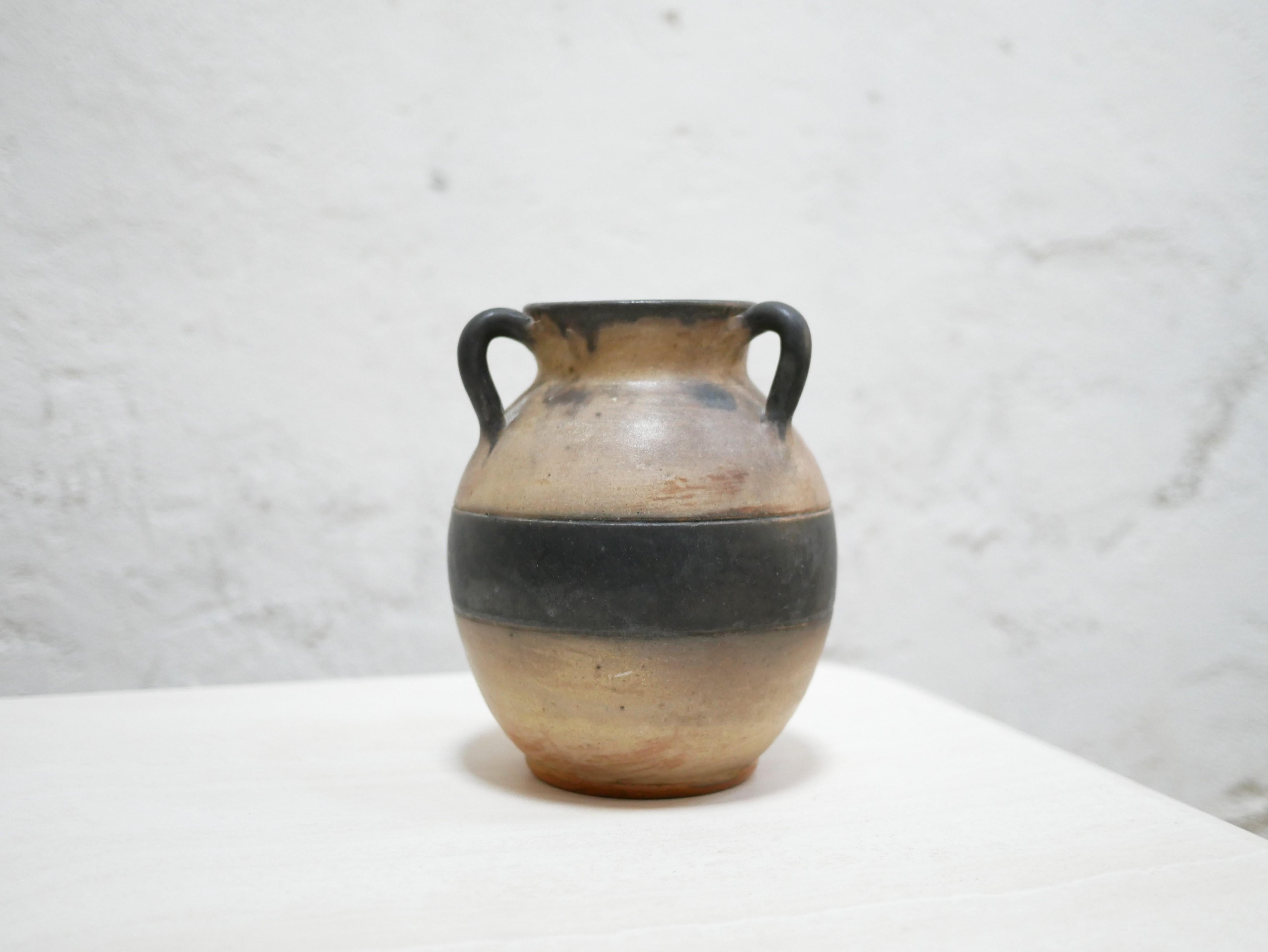Ceramic Vintage stoneware vase by W. Biron, Belgium For Sale