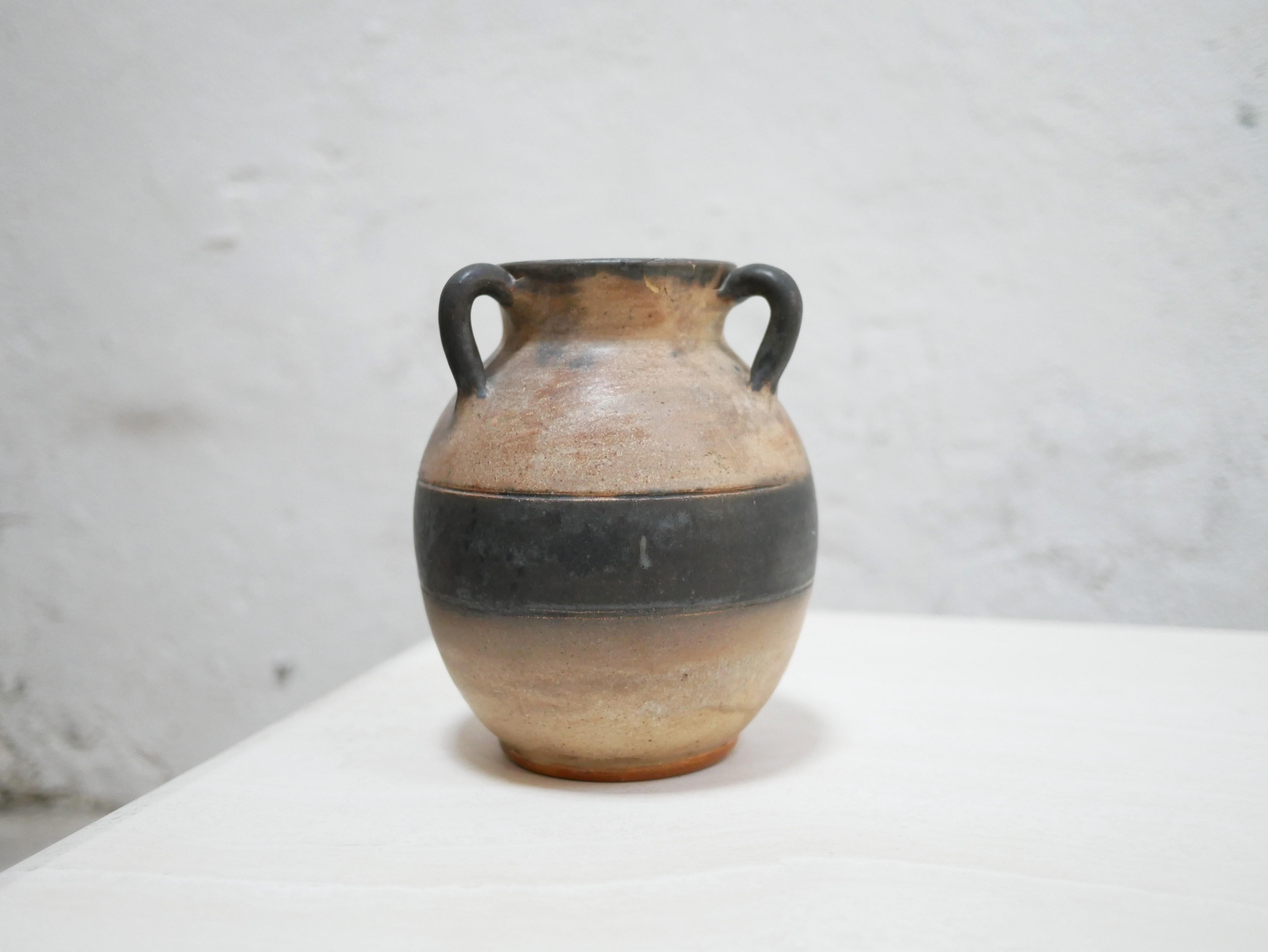 Vintage stoneware vase by W. Biron, Belgium For Sale 2