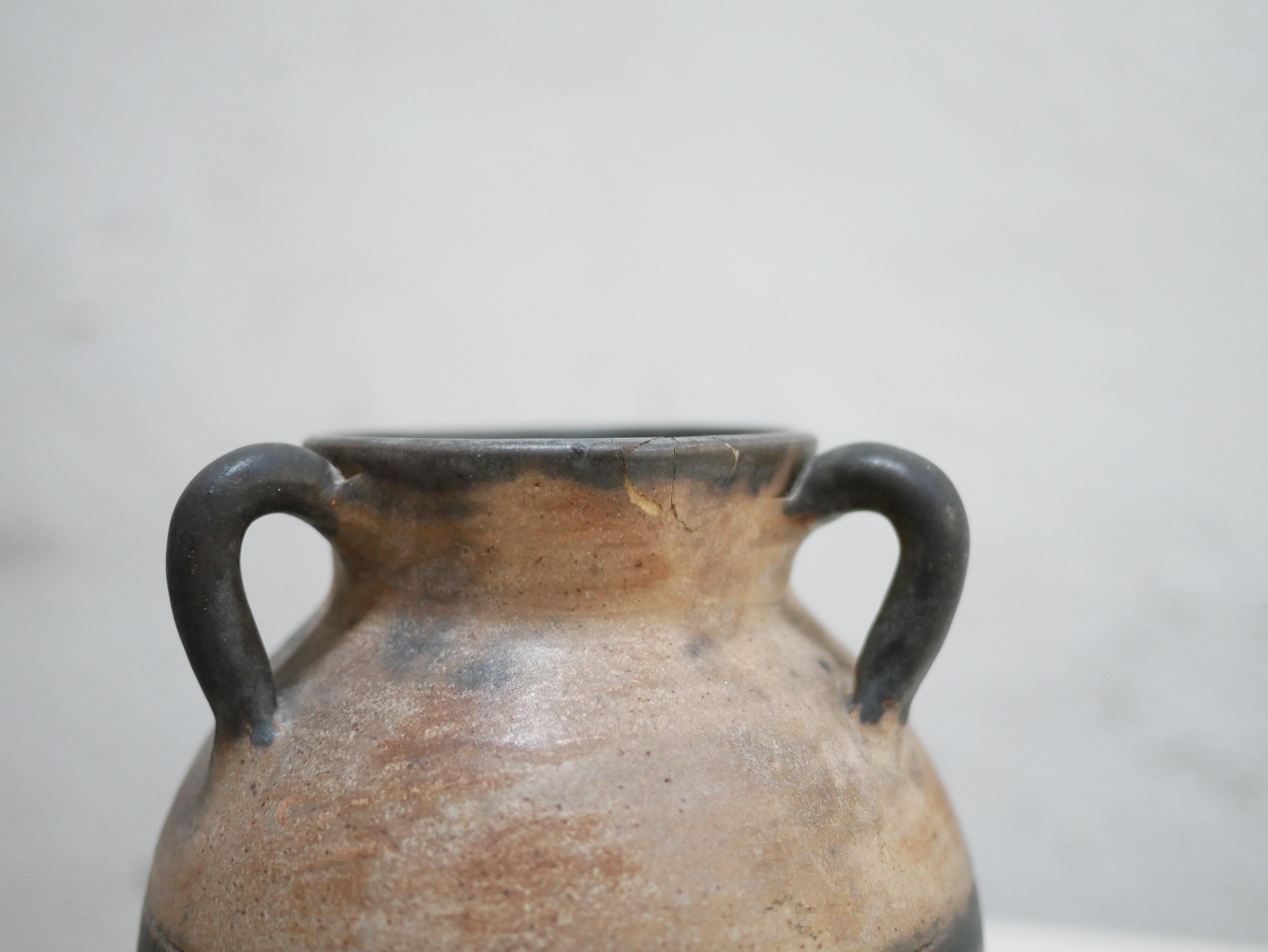 Vintage stoneware vase by W. Biron, Belgium For Sale 3