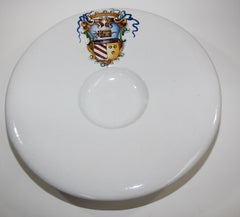 Vintage Stoneware Talavera White underglaze Large Bowl with Blazon Spain