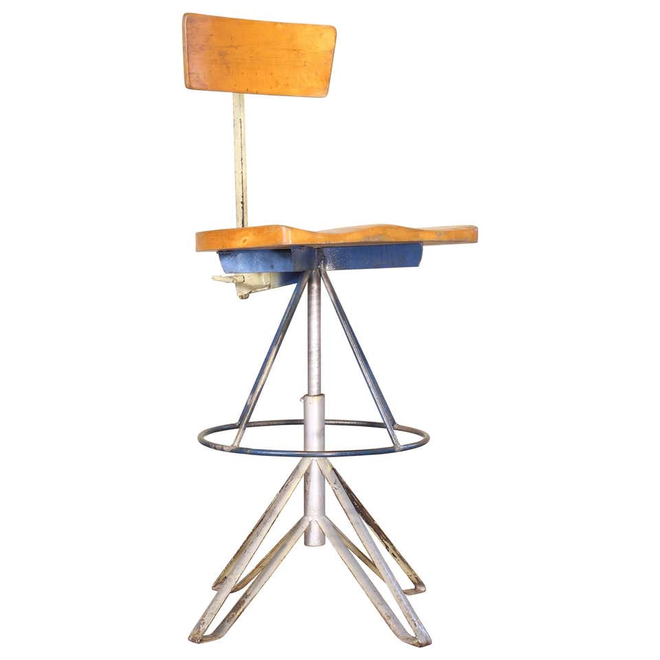 Authentic Vintage Industrial Factory Stool For Sale at 1stDibs ...