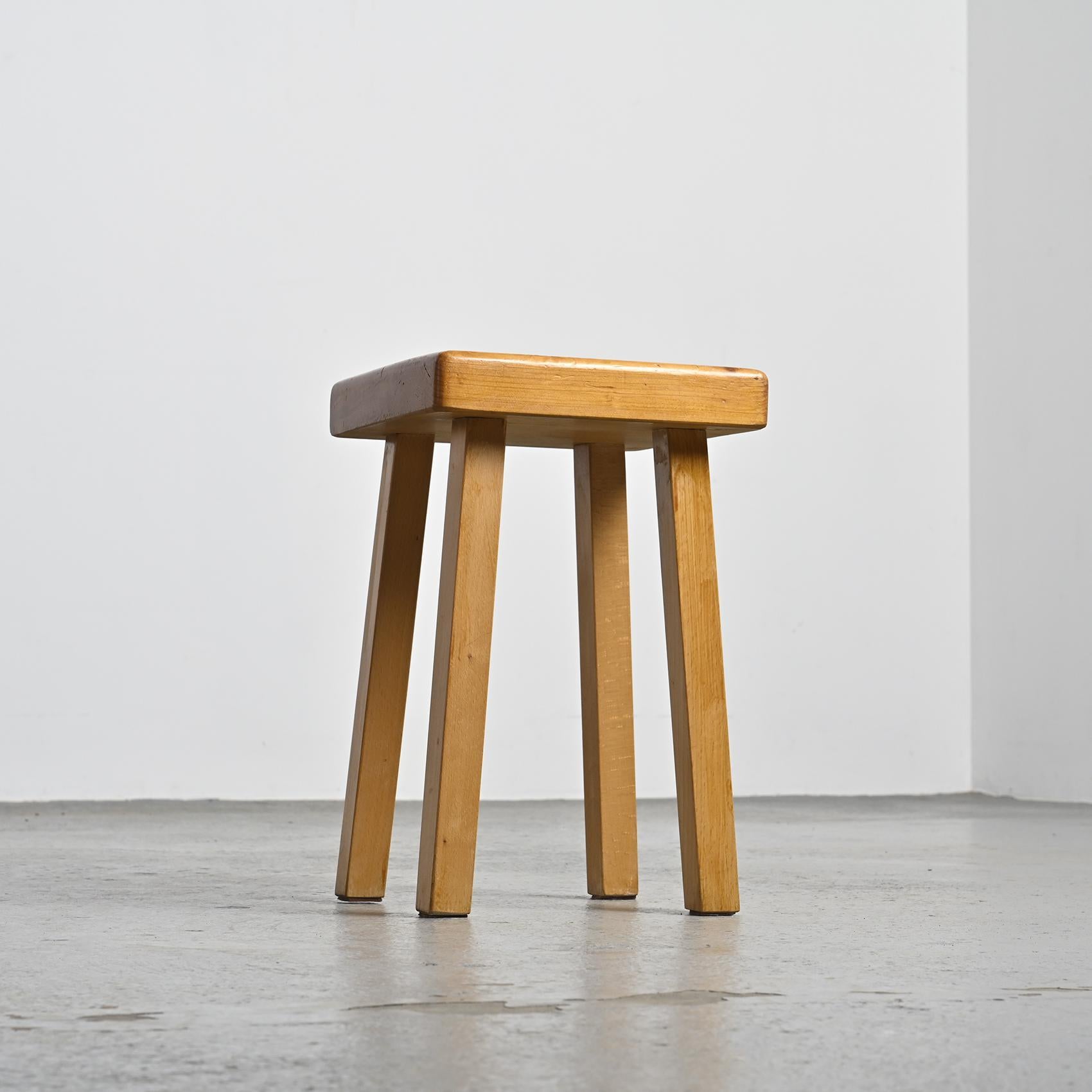 Vintage-Hocker, Charlotte Perriand für les Arcs, Frankreich im Angebot 4