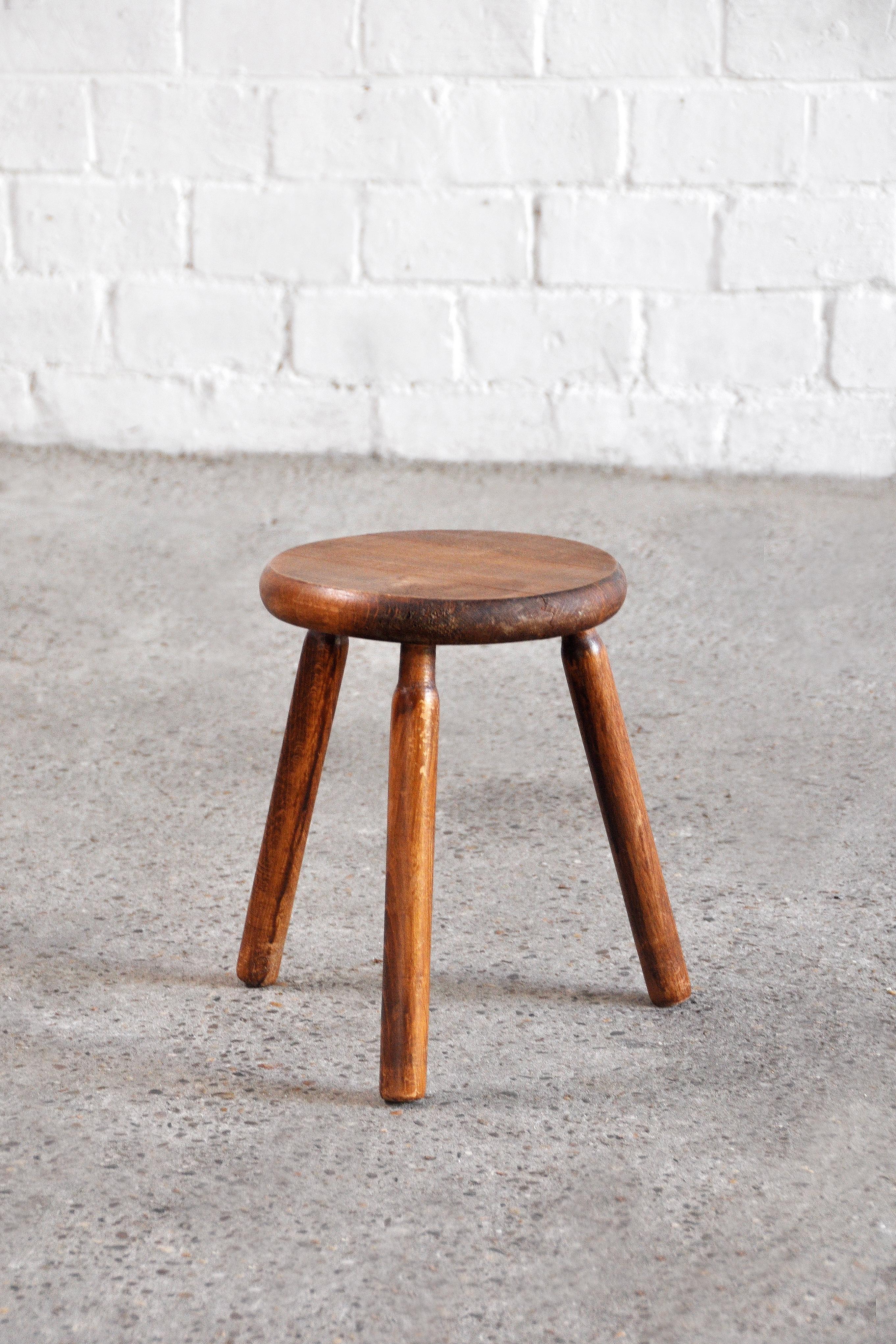 Mid-Century Modern Vintage Stool in the Manner of Charlotte Perriand, France, Mid-20th Century For Sale