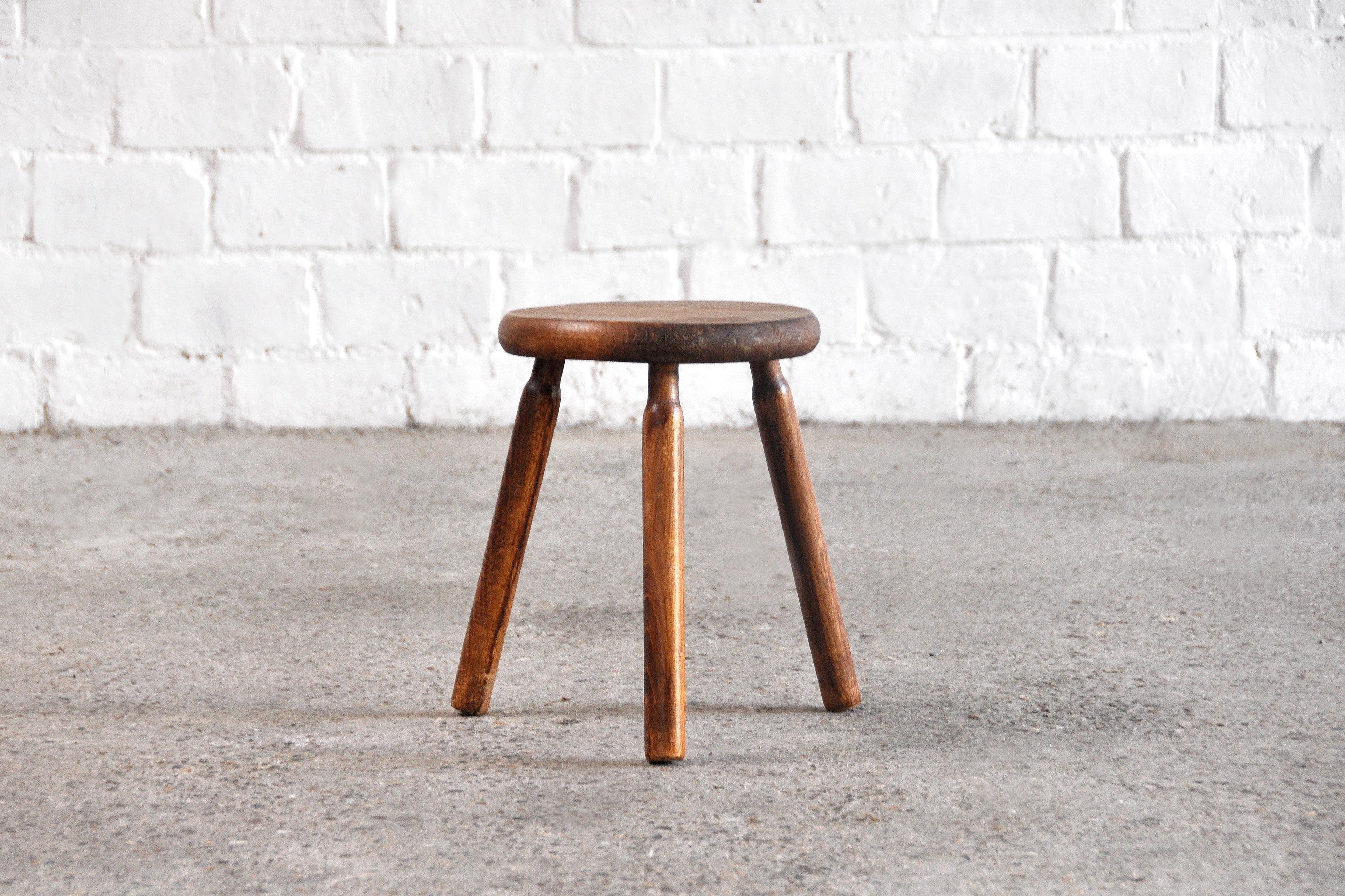 French Vintage Stool in the Manner of Charlotte Perriand, France, Mid-20th Century For Sale