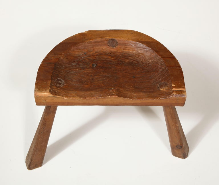 Mid-Century Modern Vintage Stool in the Manner of Jean Touret, France, Mid-20th Century For Sale