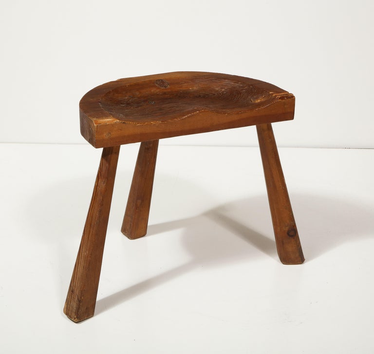 Vintage Stool in the Manner of Jean Touret, France, Mid-20th Century In Good Condition For Sale In New York City, NY